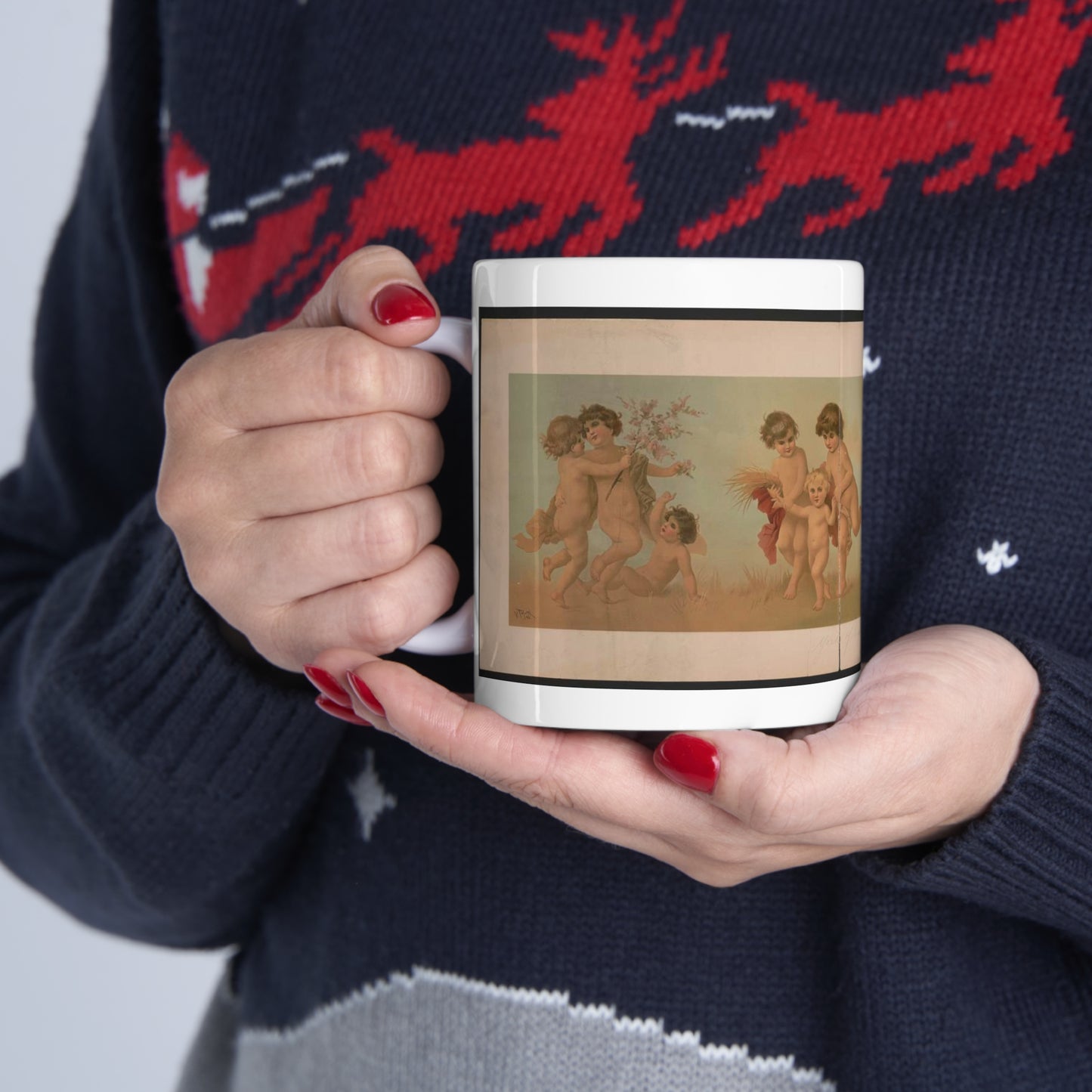 Yard of cupids - Print, Library of Congress collection Beautiful Novelty Ceramic Coffee Mug 11oz