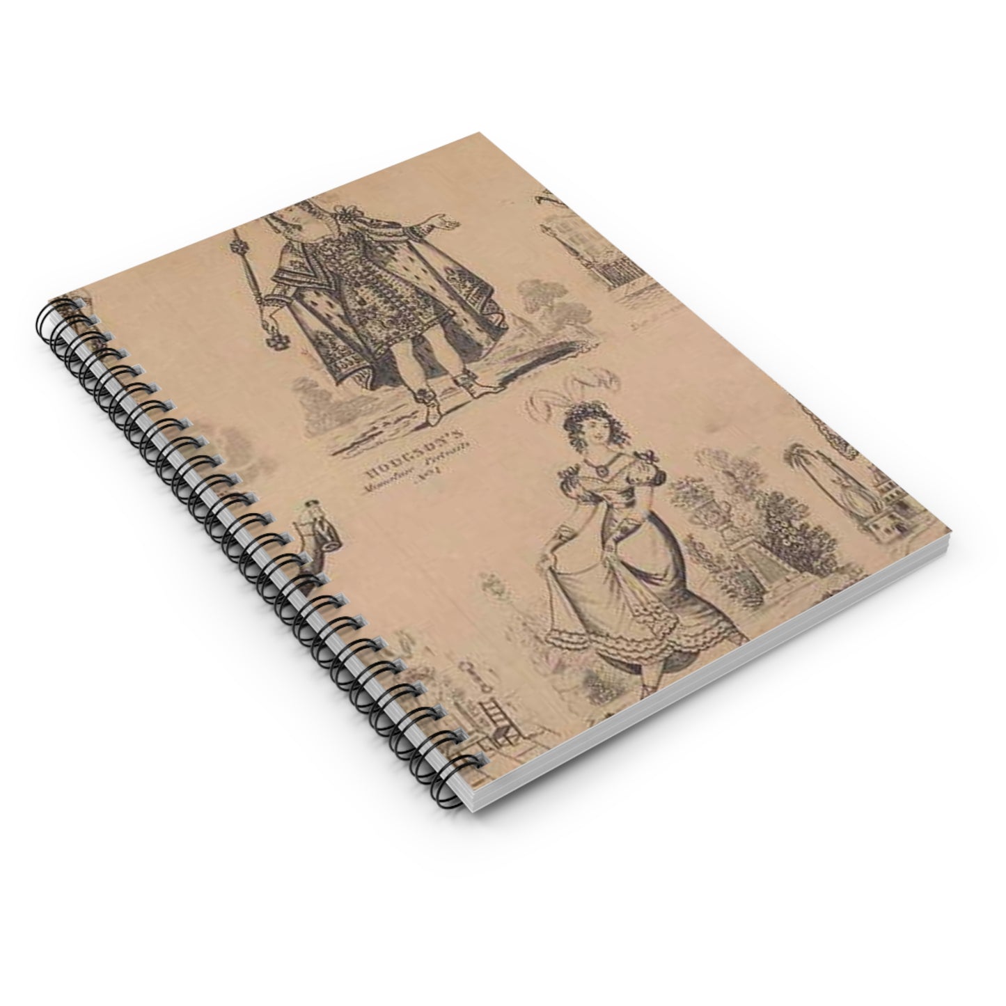 Madame Vestris in six favorite characters (Apollo, Page, Don Giovanni, Captain Macheath, Maria Darlington, and Mandane) Spiral Bound Ruled Notebook with Printed Cover