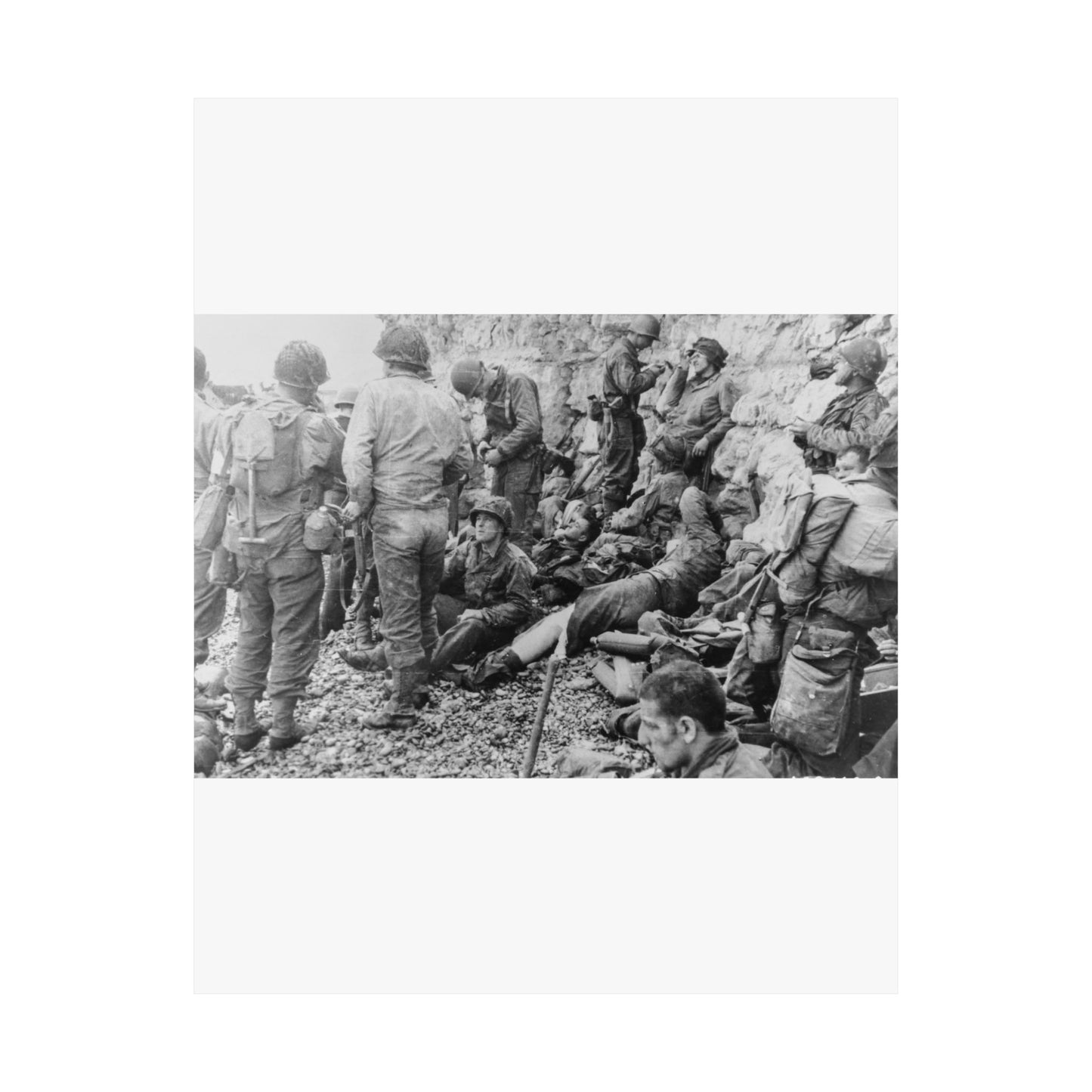 Photograph of a Large Group of American Assault Troops High Quality Matte Wall Art Poster for Home, Office, Classroom