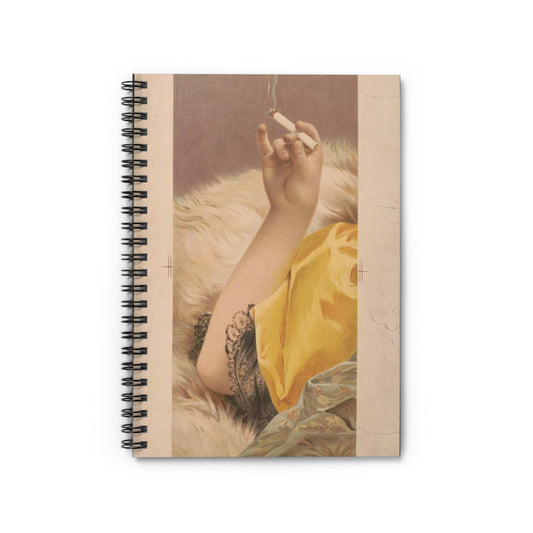 Arm of woman holding a lit cigarette Spiral Bound Ruled Notebook with Printed Cover