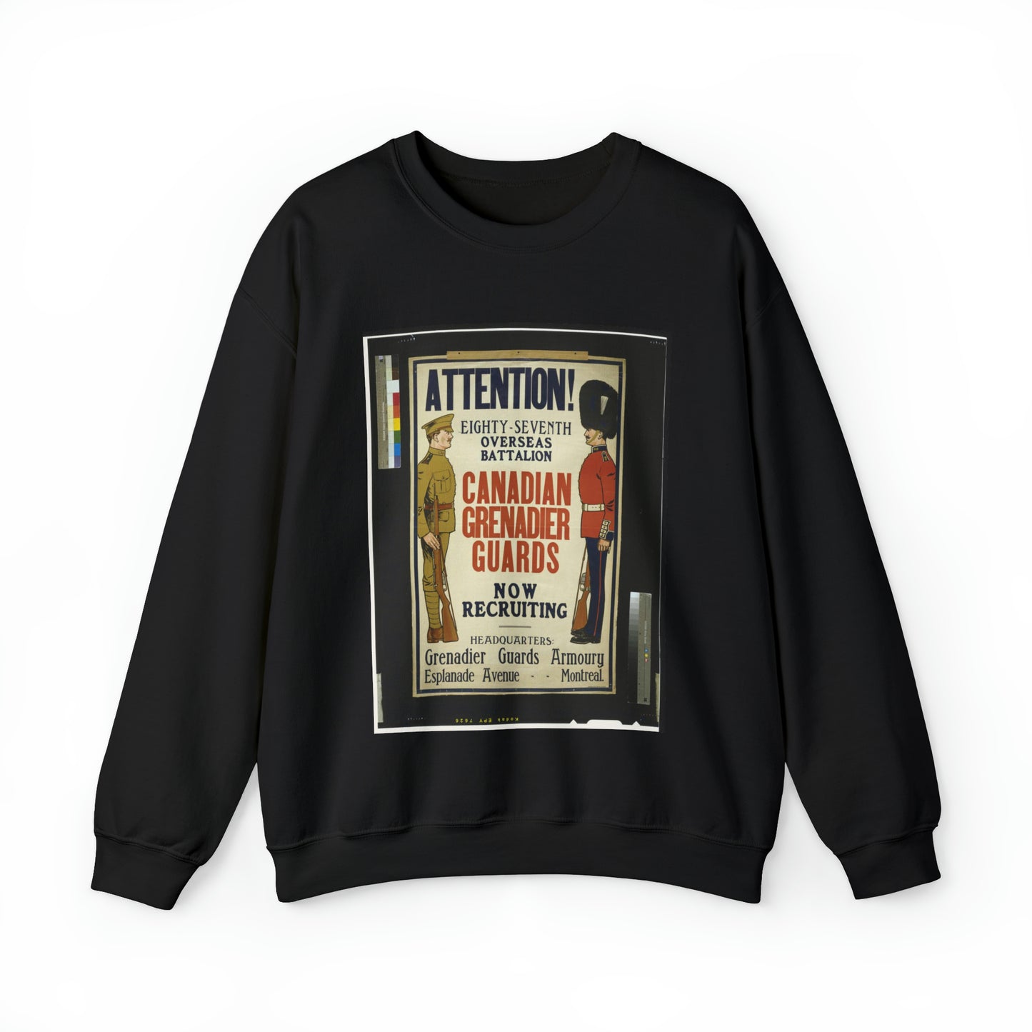 Attention! ... Canadian Grenadier Guards now recruiting Black Heavy Blend Adult Crew Neck SweatShirt