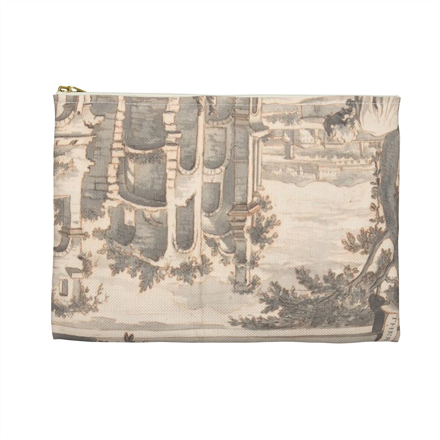 A Reconstruction of the Thermae of Diocletian (above) and a View of the Ruins (below) Large Organizer Pouch with Black Zipper