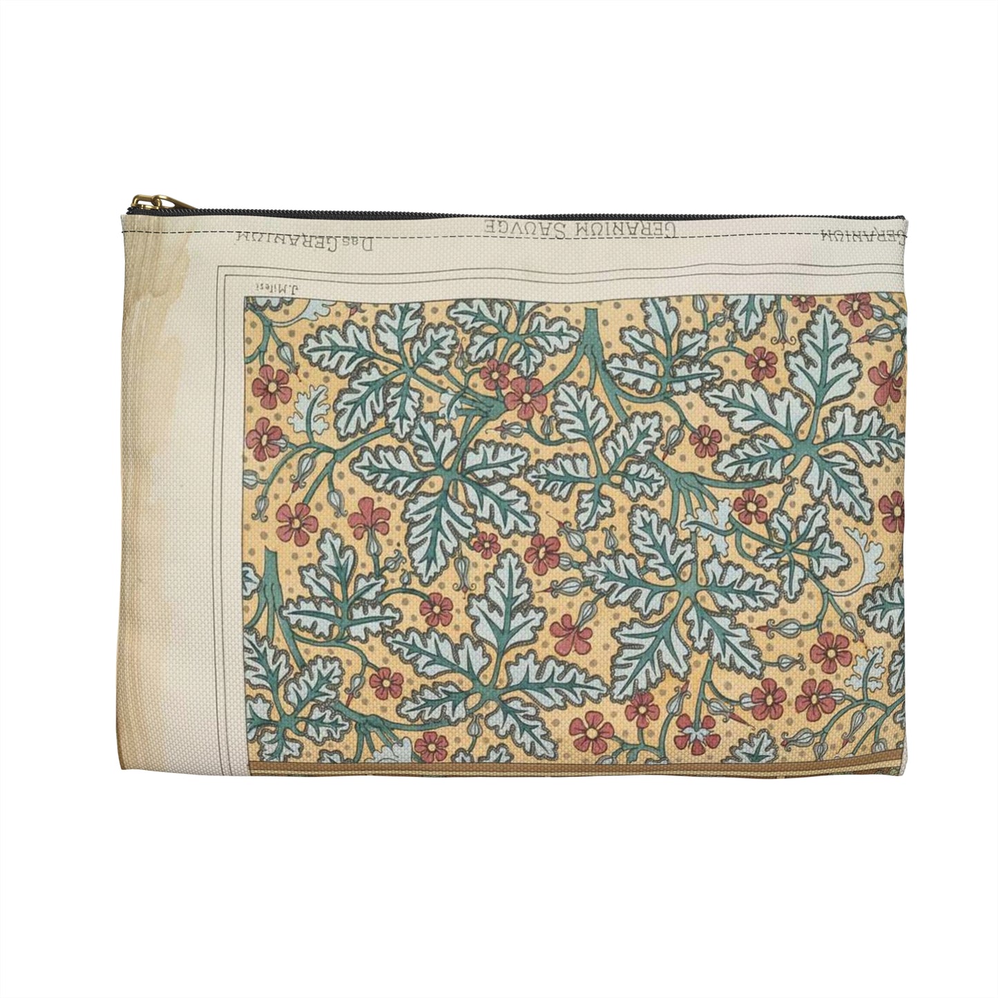 Eugene Grasset - Geranium sauvage, Art Nouveau Poster Large Organizer Pouch with Black Zipper