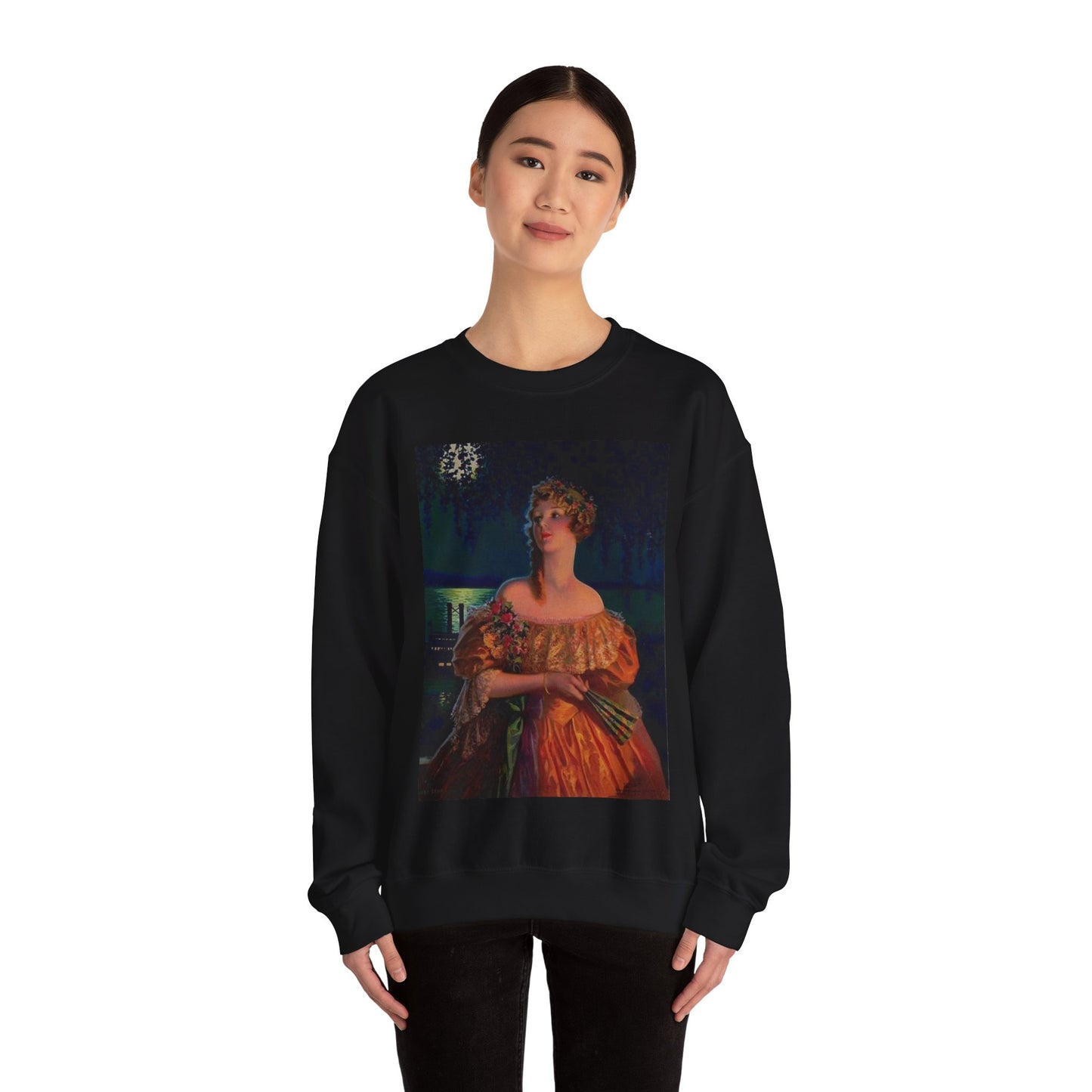 "Dixie", print of painting by Edward Mason Eggleston, 1929 Black Heavy Blend Adult Crew Neck SweatShirt