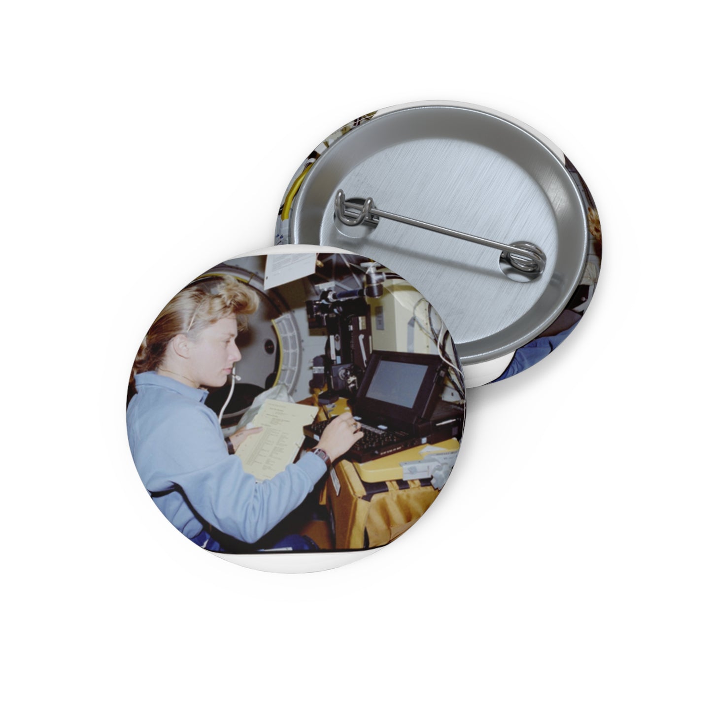 S47-238-020 - STS-047 - Public domain NASA photogrpaph Pin Buttons with Crisp Design