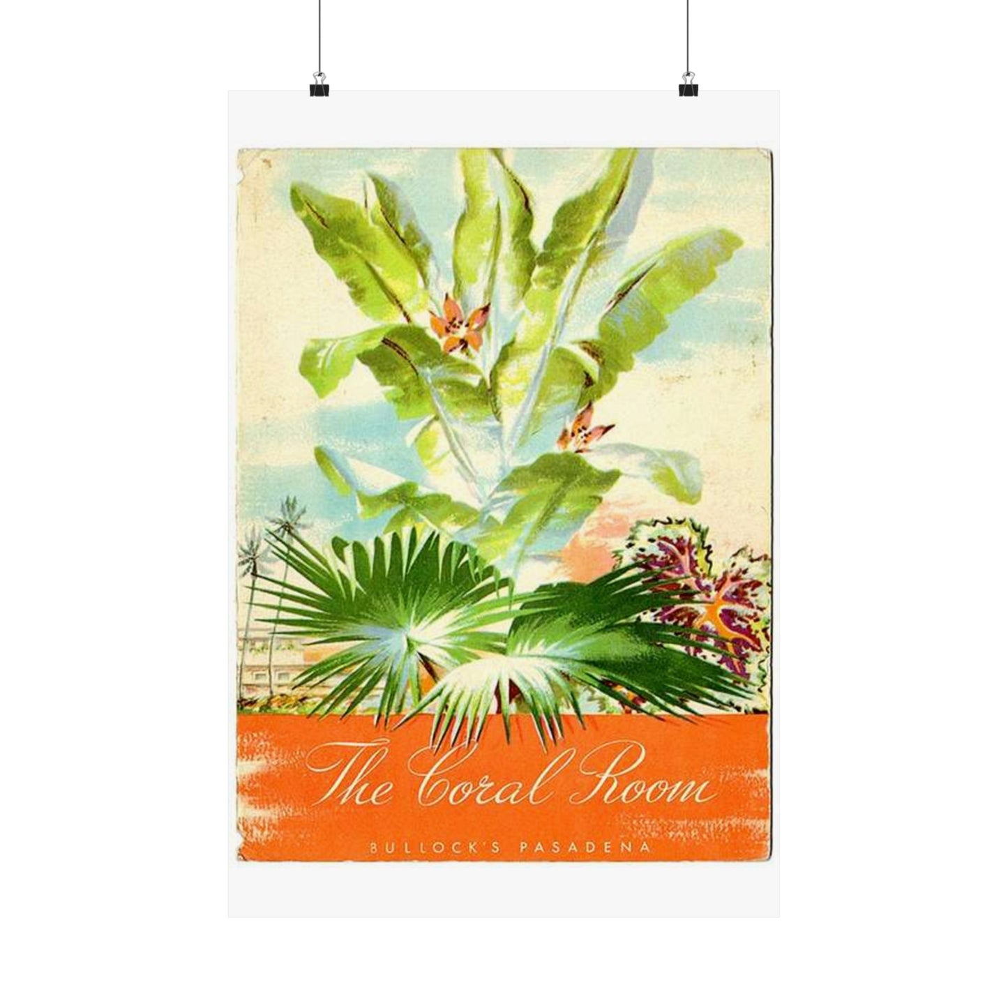 Menu, The Coral Room at Bullock's, Pasadena High Quality Matte Wall Art Poster for Home, Office, Classroom