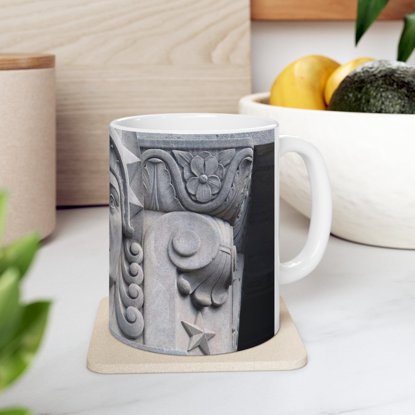 Art Deco Column Capital details, Mississippi War Memorial Building, Jackson, Mississippi Beautiful Novelty Ceramic Coffee Mug 11oz