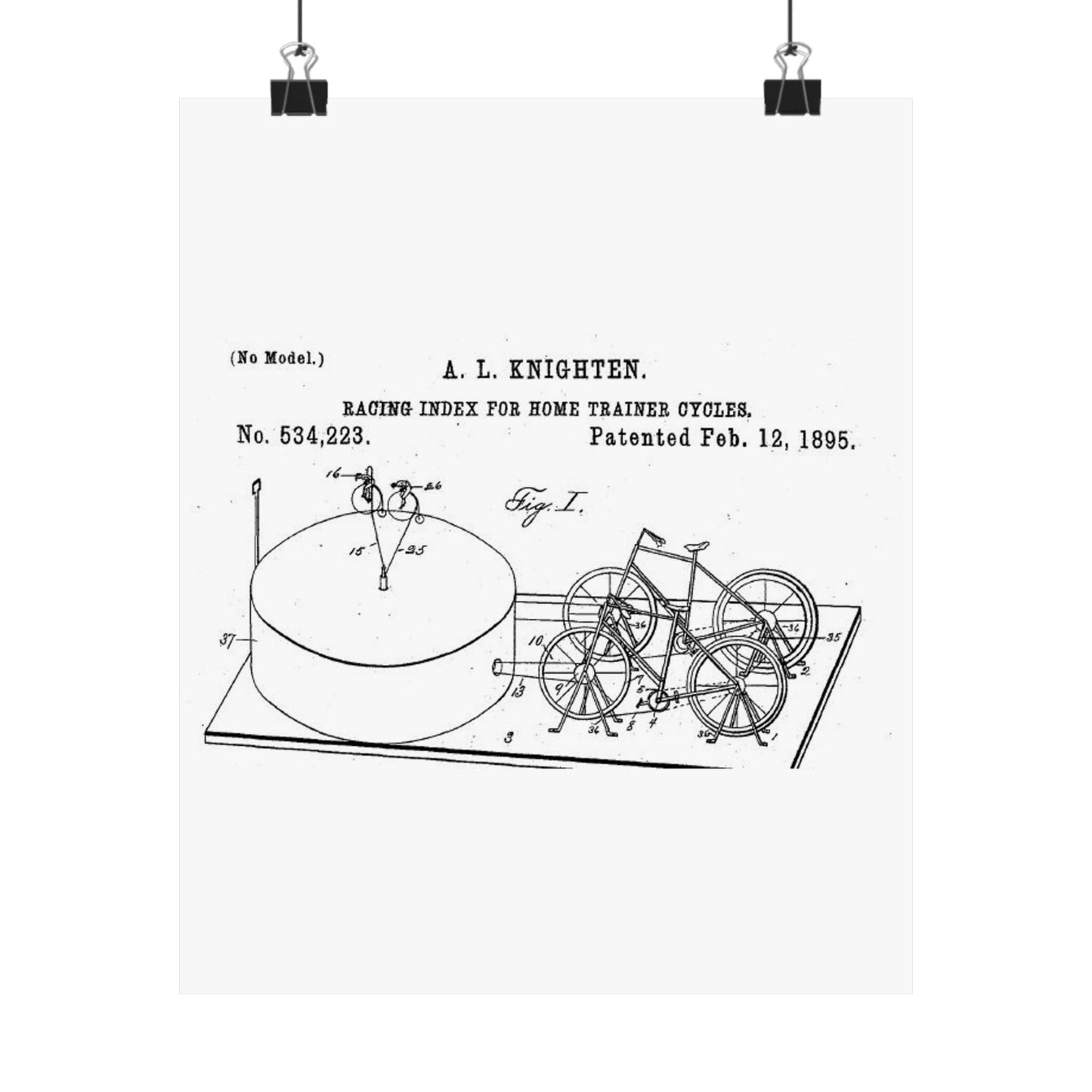 Patent drawing - RacingBikesPatent Public domain  image High Quality Matte Wall Art Poster for Home, Office, Classroom