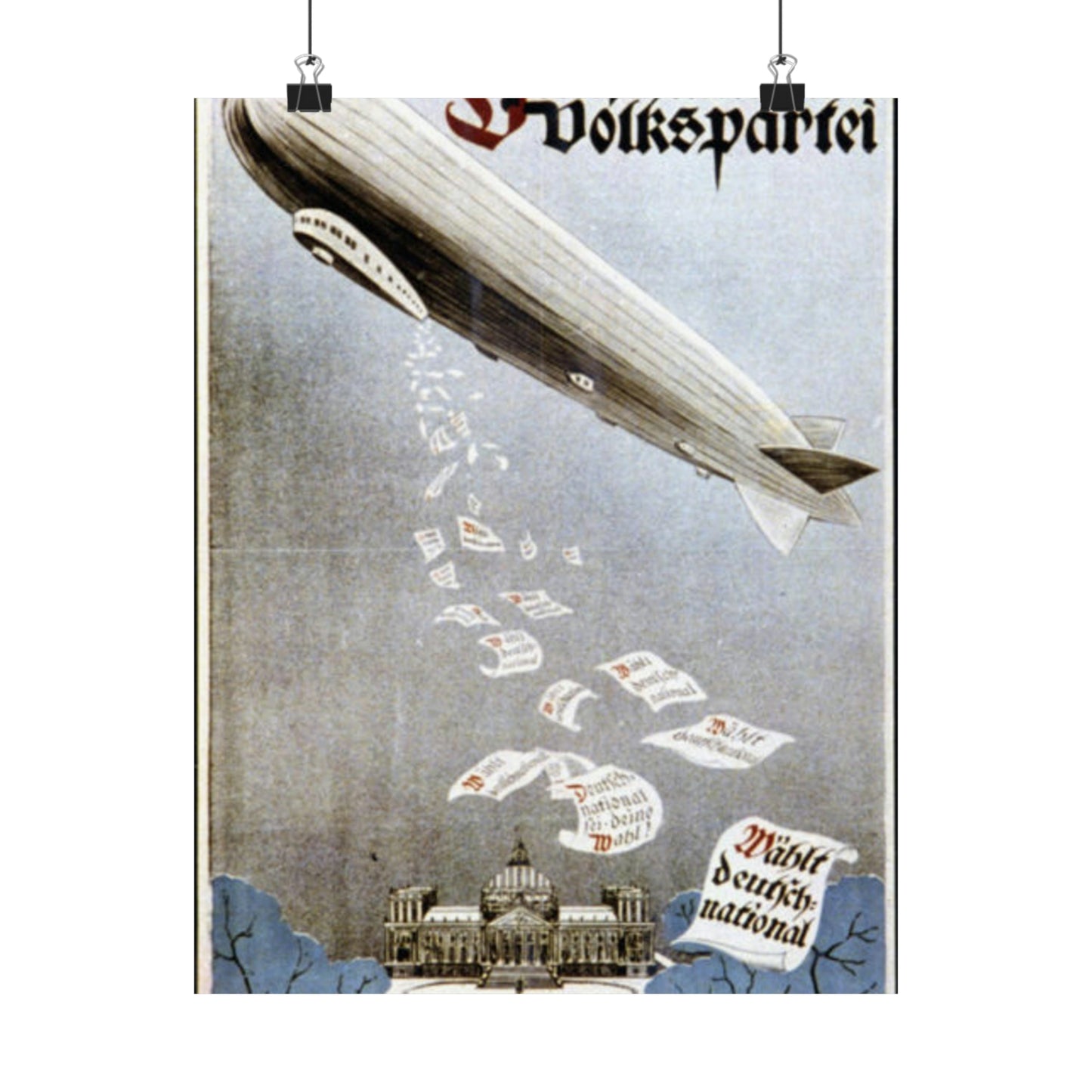 german election poster. oct 1924 -  Deutsche Zeppelin Reederei Company High Quality Matte Wall Art Poster for Home, Office, Classroom