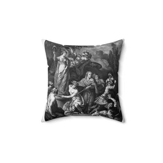 [French Girls in Blue Jeans] - American Embassy, Paris, France, Marshall Plan photogrpaphs Decorative Accent Square Pillow