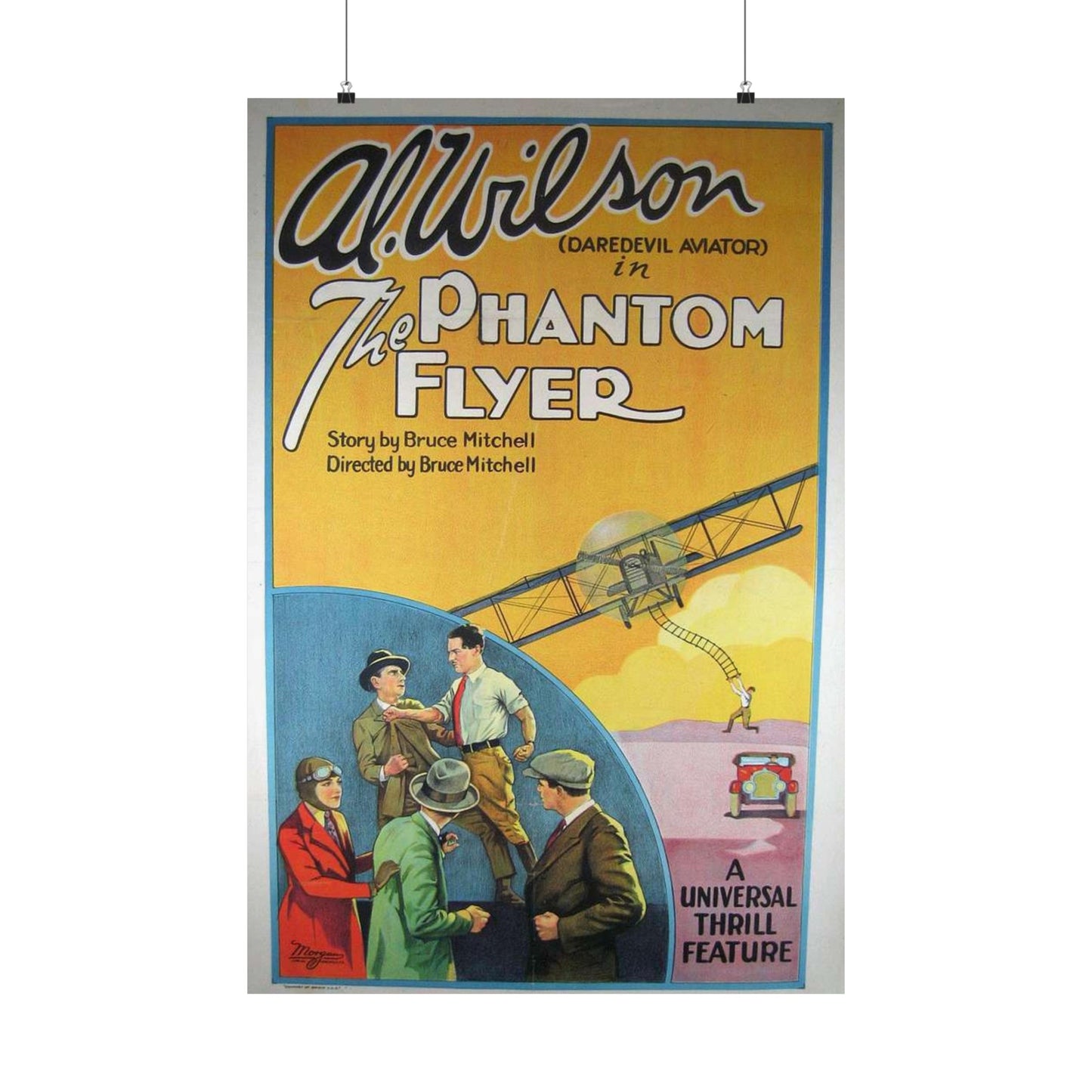 Phantom Flyer 1928 - Art Deco public domain image High Quality Matte Wall Art Poster for Home, Office, Classroom