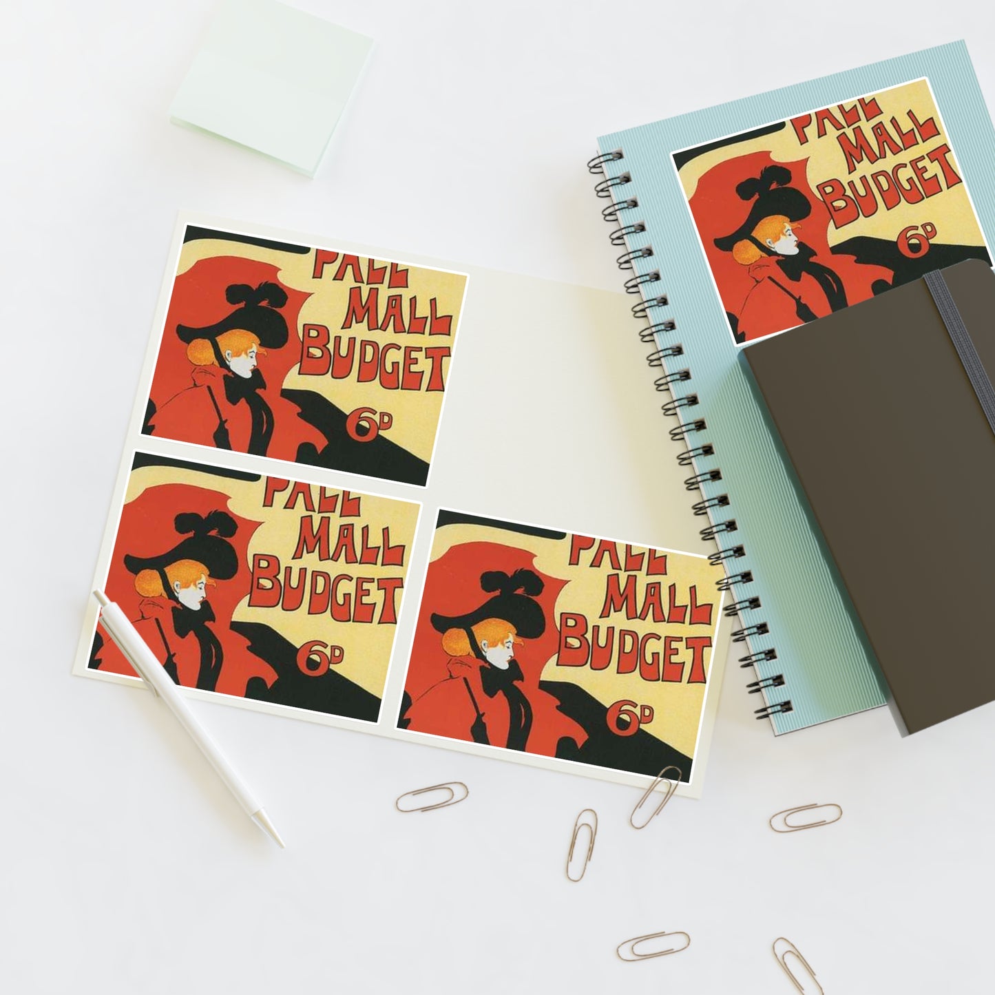 Affiche anglaise pour la revue hebdomadaire "Illustrated Pall Mall Budget". Laminated UV Protective Vinyl Stickers