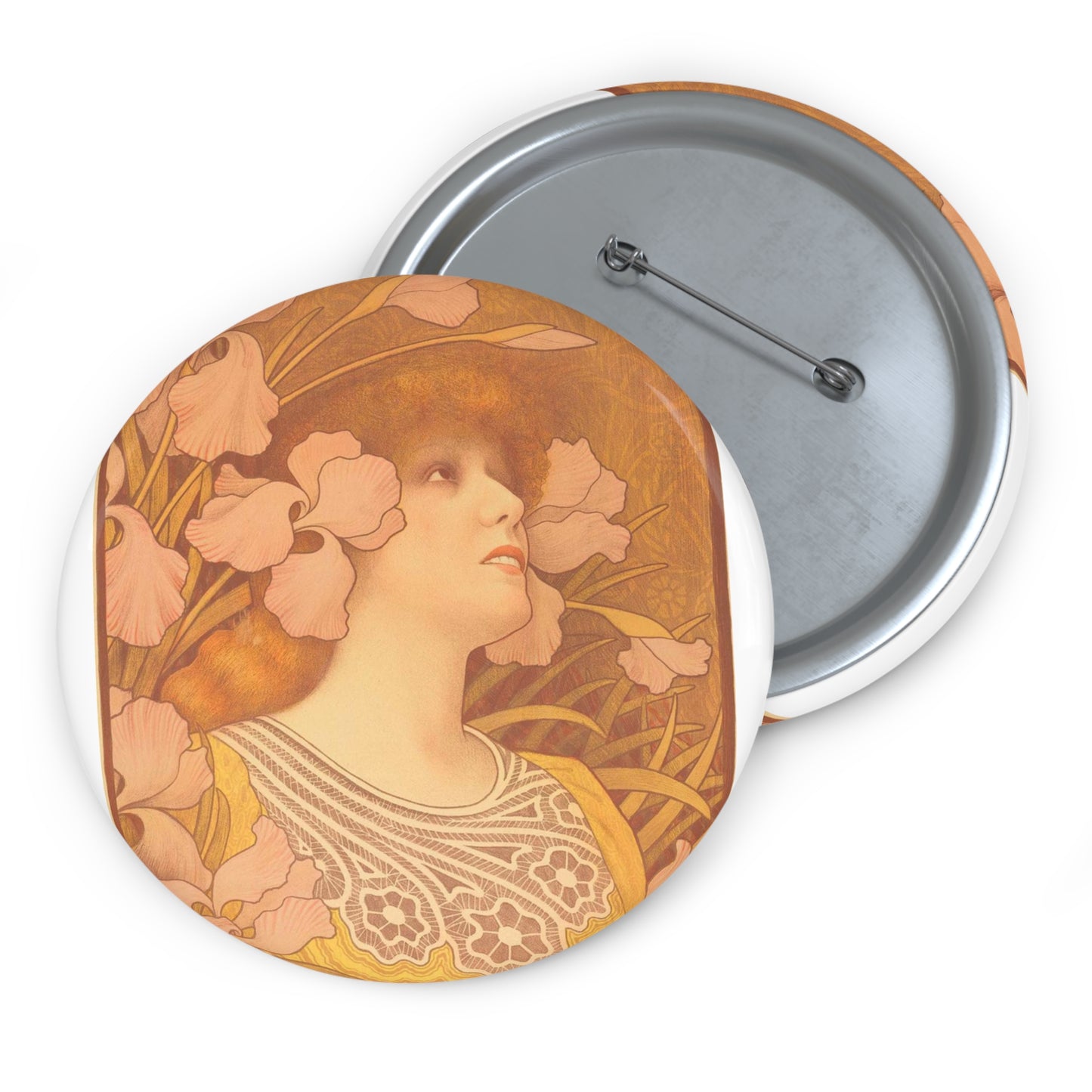 Paul Berthon, Sarah Bernhardt as Melisande, NGA 60945 Pin Buttons with Crisp Design