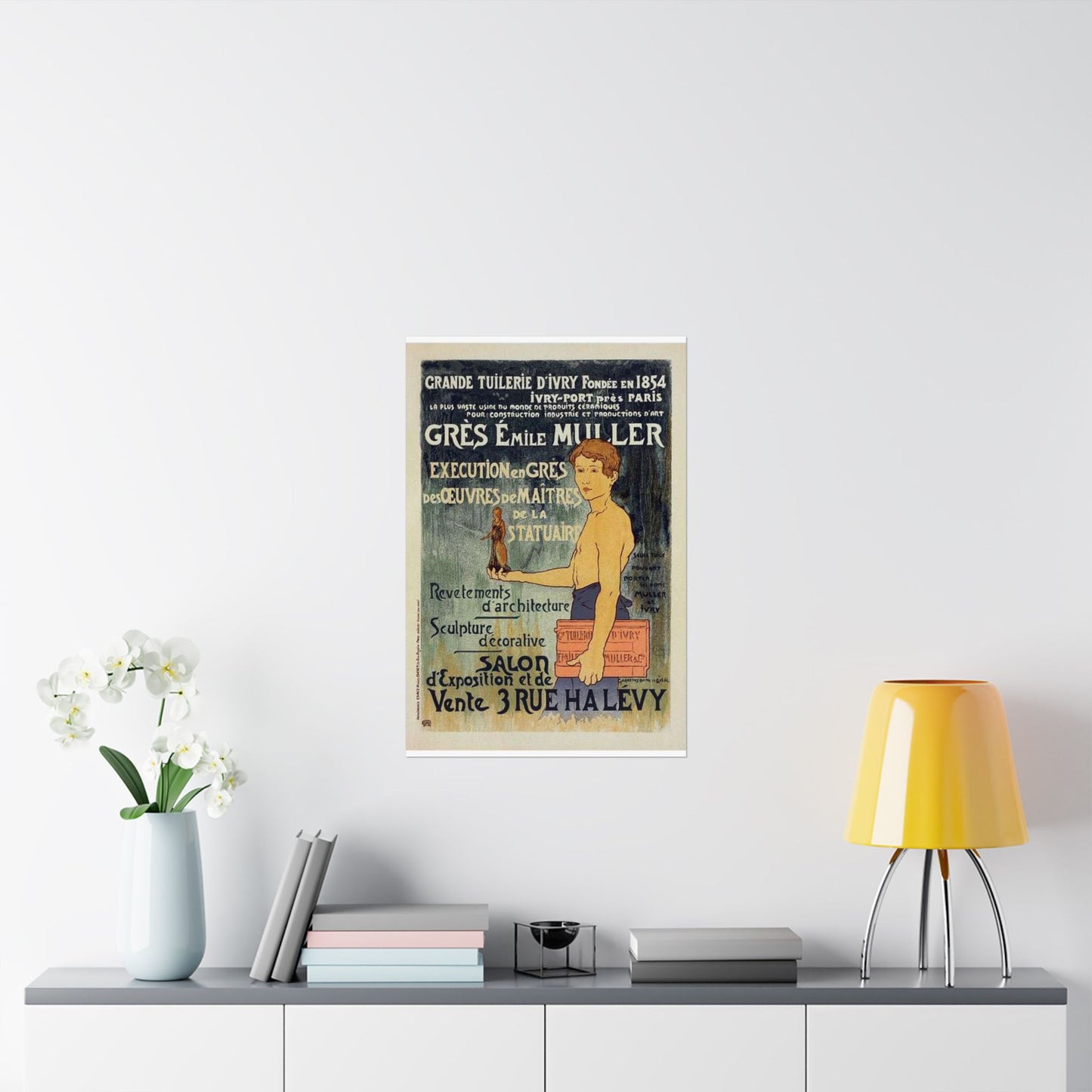 Affiche pour la "Grande Tuilerie d'Ivry" (Usine Émile Muller). High Quality Matte Wall Art Poster for Home, Office, Classroom