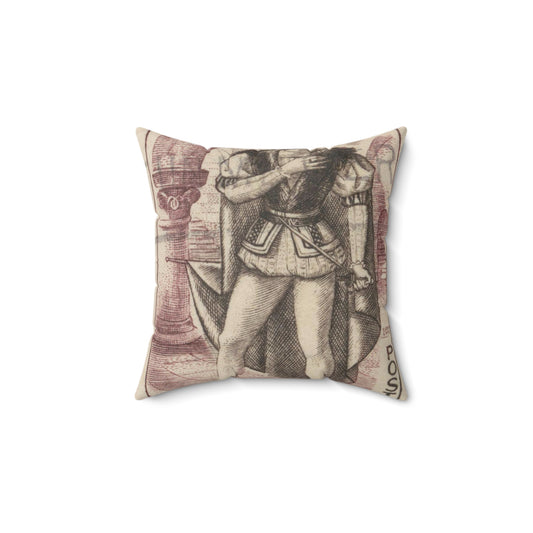 Frimärke ur Gösta Bodmans filatelistiska motivsamling, påbörjad 1950.Frimärke från FRanskrike, 1953. Motiv av "Herani": skådespel av Victor Hugo. Decorative Accent Square Pillow