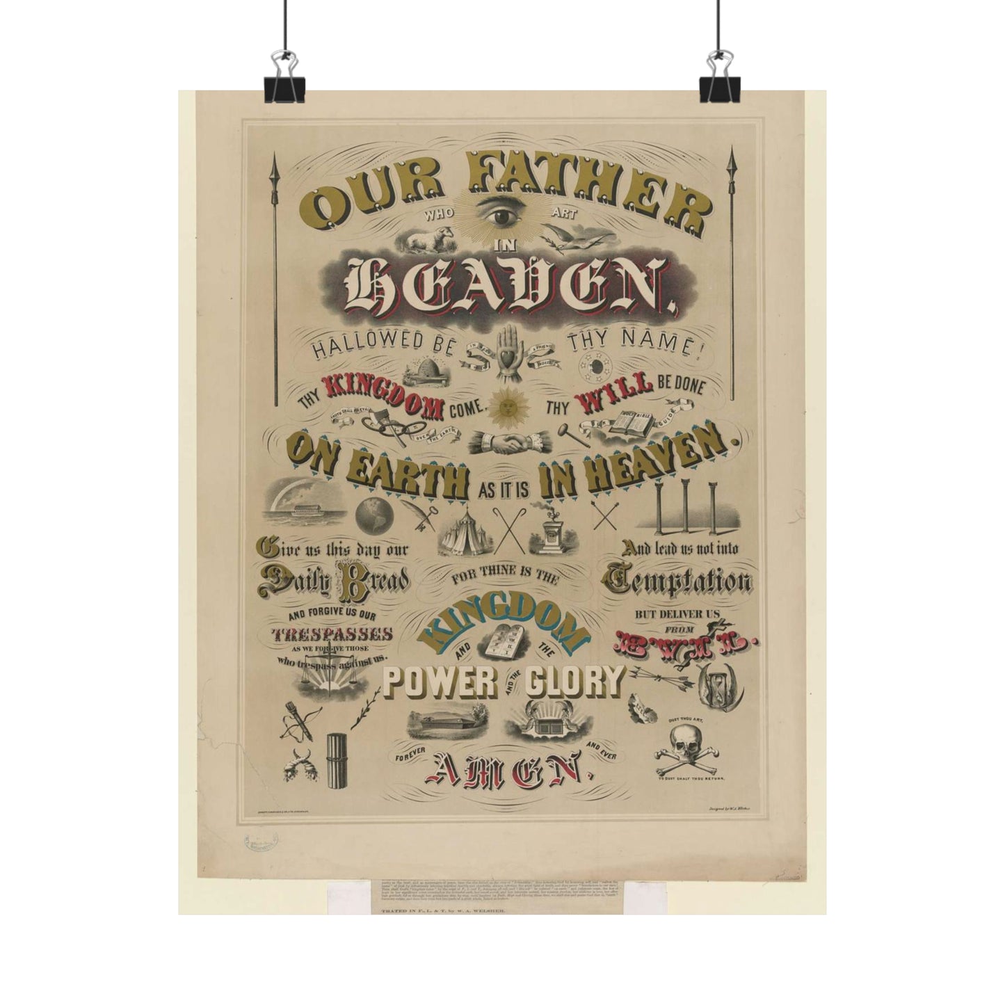 Our father who art in Heaven ... / designed by W.A. Welsher. High Quality Matte Wall Art Poster for Home, Office, Classroom