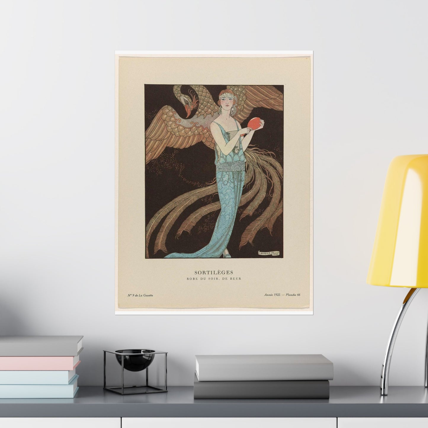 Gazette du Bon Ton, 1922 - No. 9 : Sortilèges / Robe du soir, de Beer High Quality Matte Wall Art Poster for Home, Office, Classroom