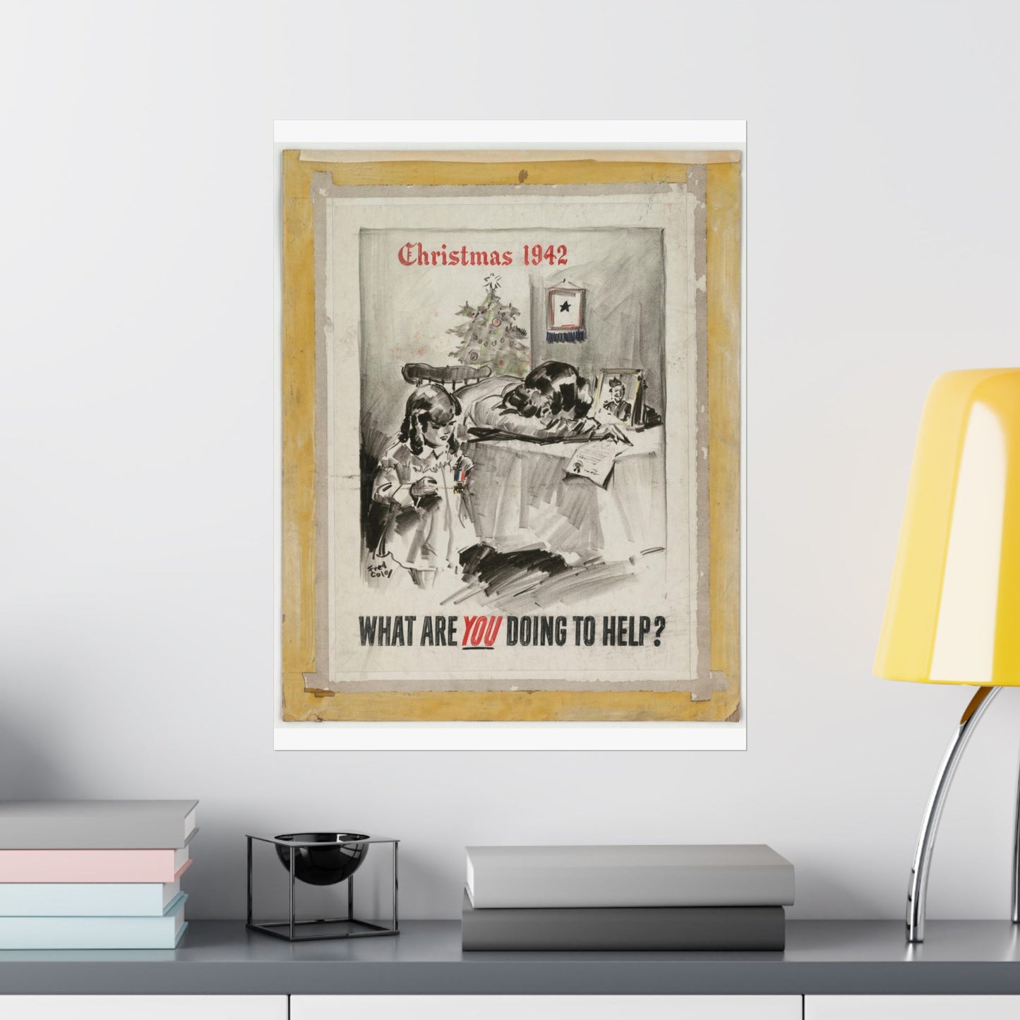 What Are You Doing to Help?  Christmas 1942 High Quality Matte Wall Art Poster for Home, Office, Classroom