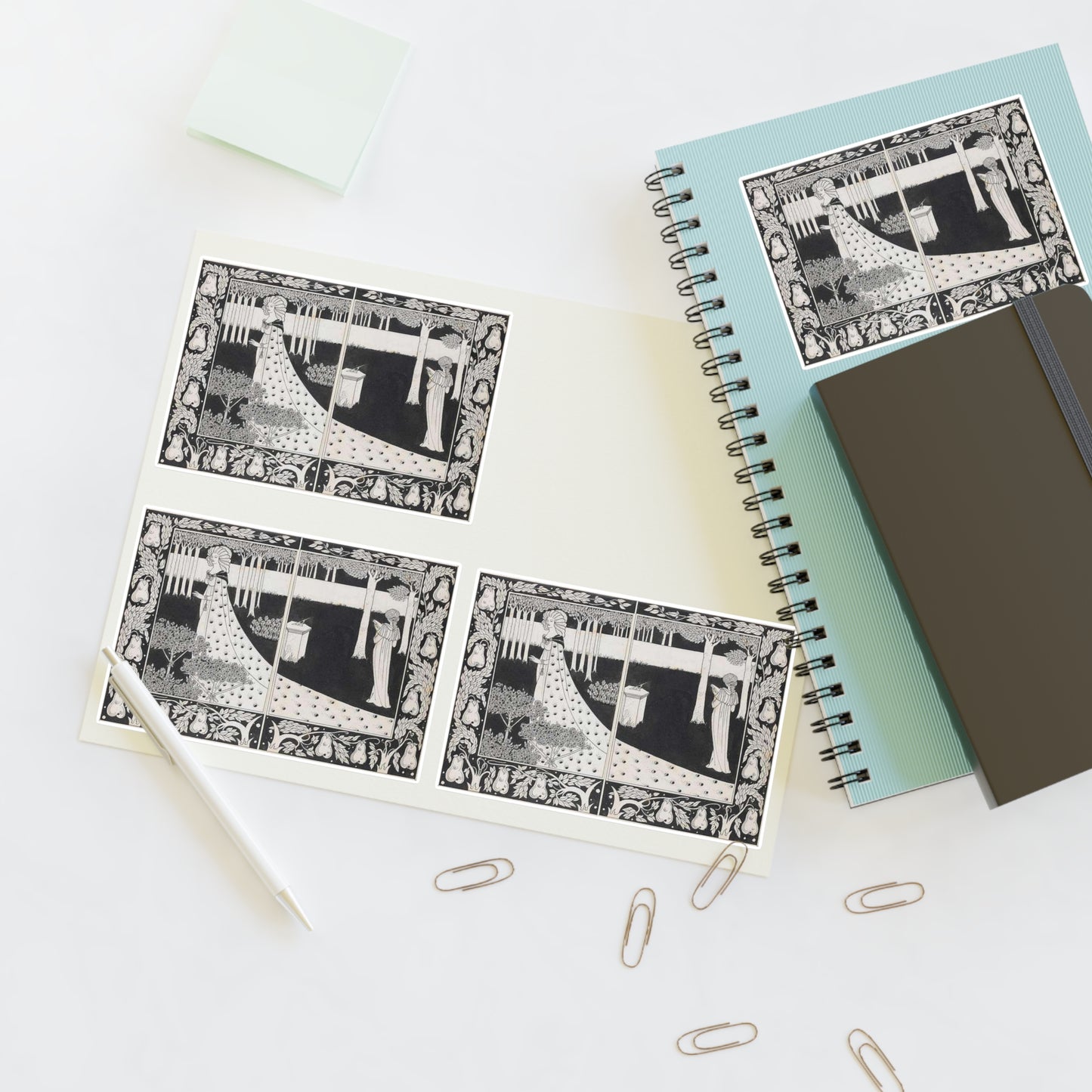 Aubrey Beardsley - La Beale Isould at Joyous Gard Laminated UV Protective Vinyl Stickers