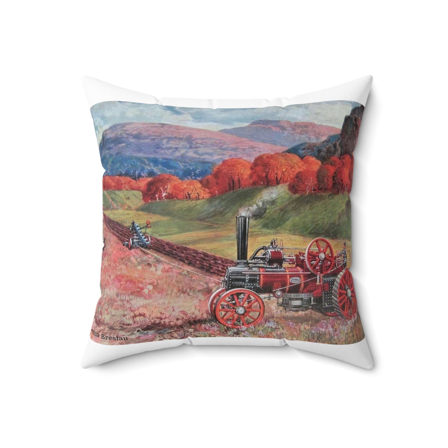 Kemna Lokomotiven - Steam locomotive, Public domain image Decorative Accent Square Pillow