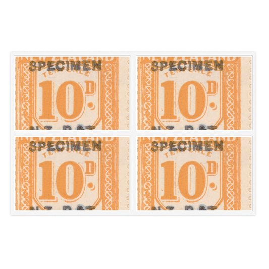 Ten penny Unemployment Relief stamp overprinted 'Specimen' Laminated UV Protective Vinyl Stickers