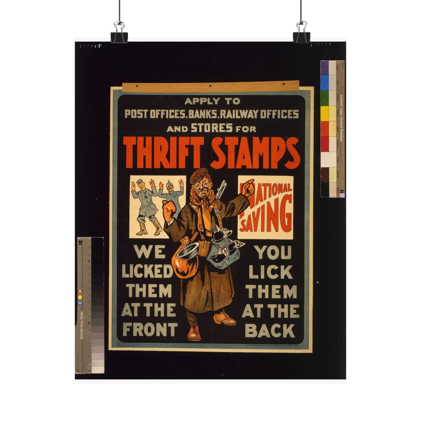 Thrift stamps. We licked them at the front, you lick them at the back High Quality Matte Wall Art Poster for Home, Office, Classroom