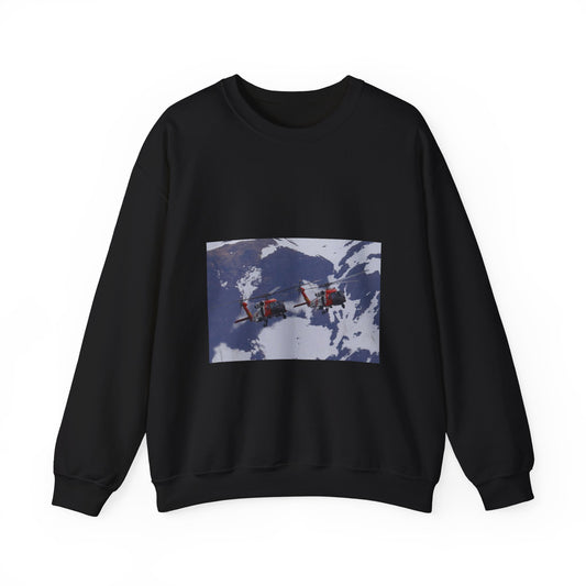 Two Coast Guard Air Station Sitka MH-60 Jayhawk helicopter Black Heavy Blend Adult Crew Neck SweatShirt