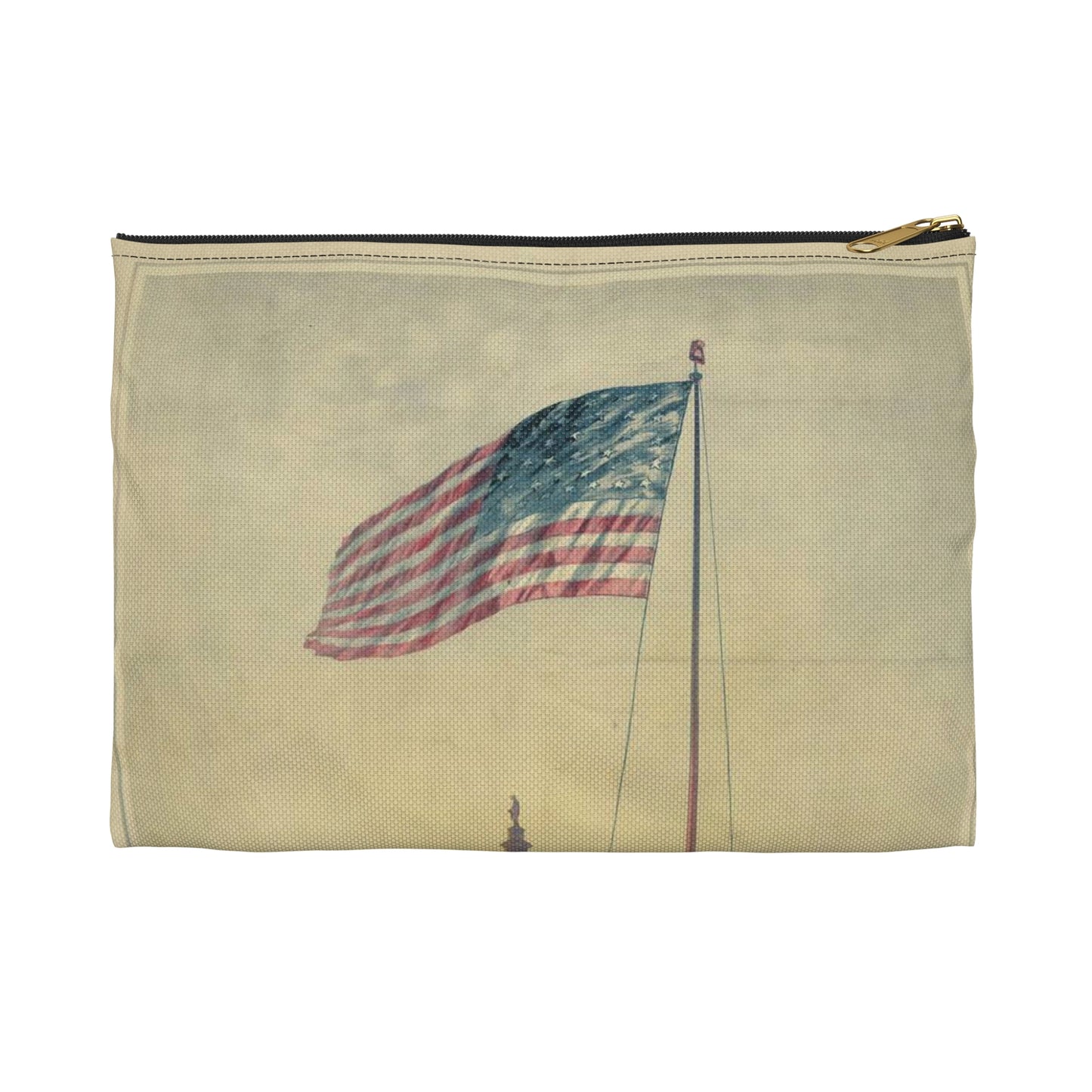 The flag that has waved one hundred years--A scene on the morning of the fourth day of July 1876 / Fabronius ; E.P. & L. Restein's oilchromo, Philadelphia. ; National Chromo Co. pub., Philadelphia. Large Organizer Pouch with Black Zipper