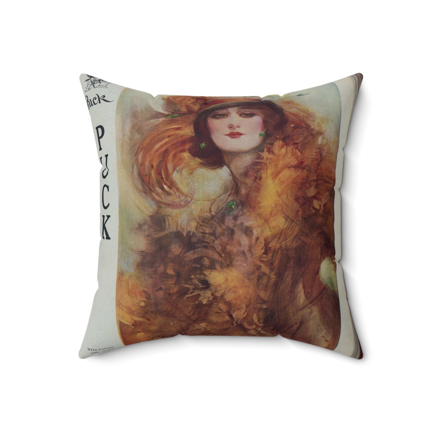 The lure of the green eyes / painted by W.H. Barribal. Decorative Accent Square Pillow