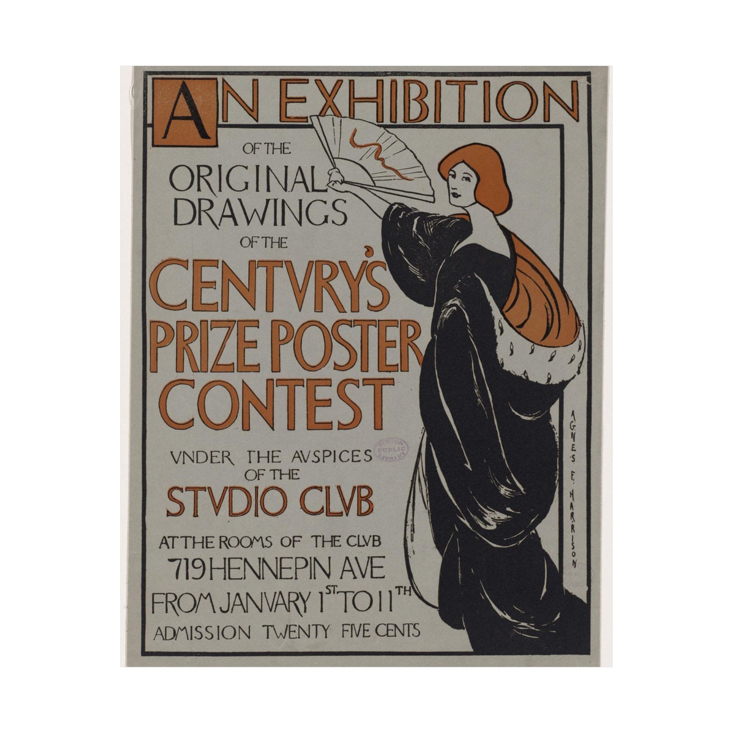 An exhibition of the original drawings of the Century's prize poster contest under the auspices of the Studio Club High Quality Matte Wall Art Poster for Home, Office, Classroom