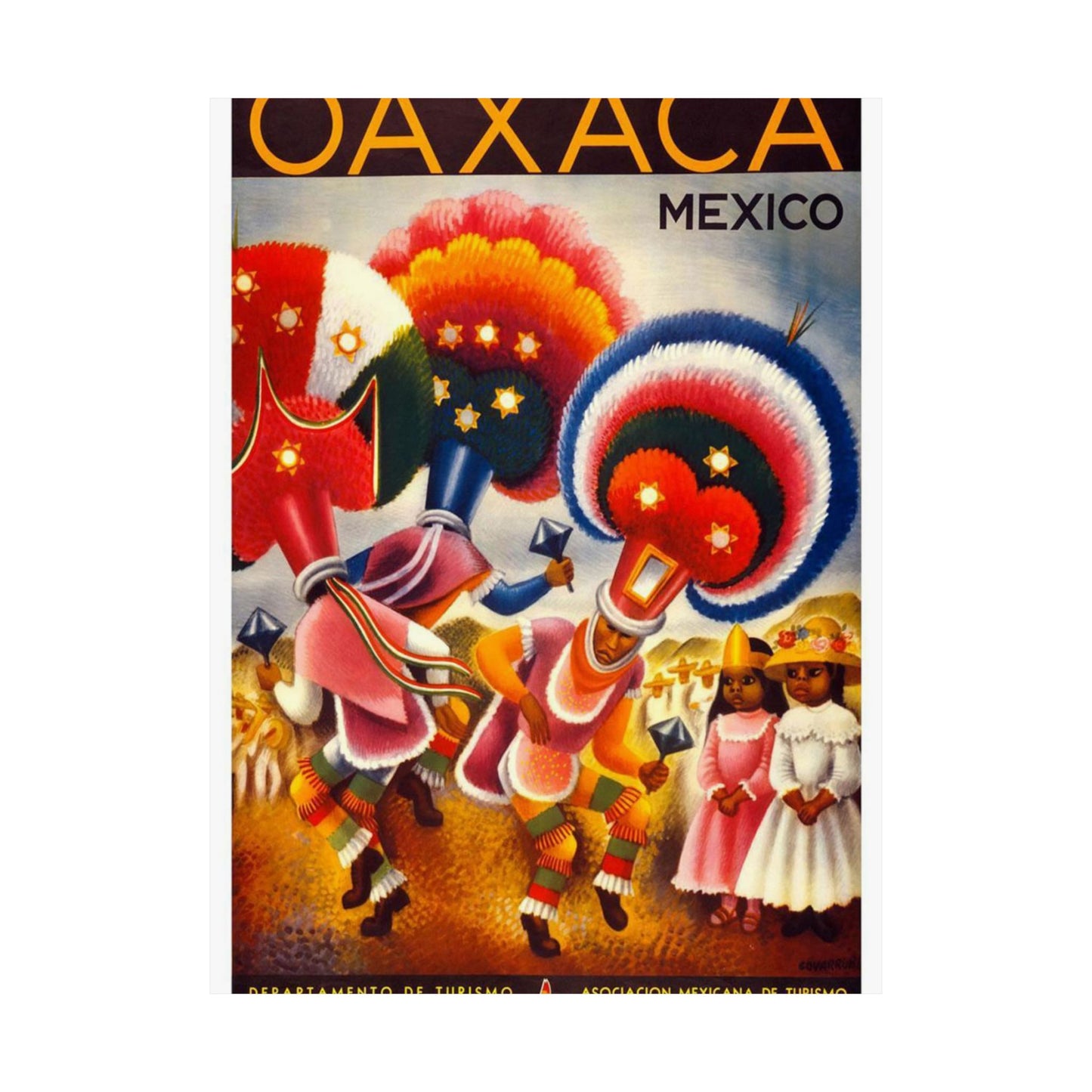 Oaxaca. Mexico. Vintage Travel Poster. High Quality Matte Wall Art Poster for Home, Office, Classroom