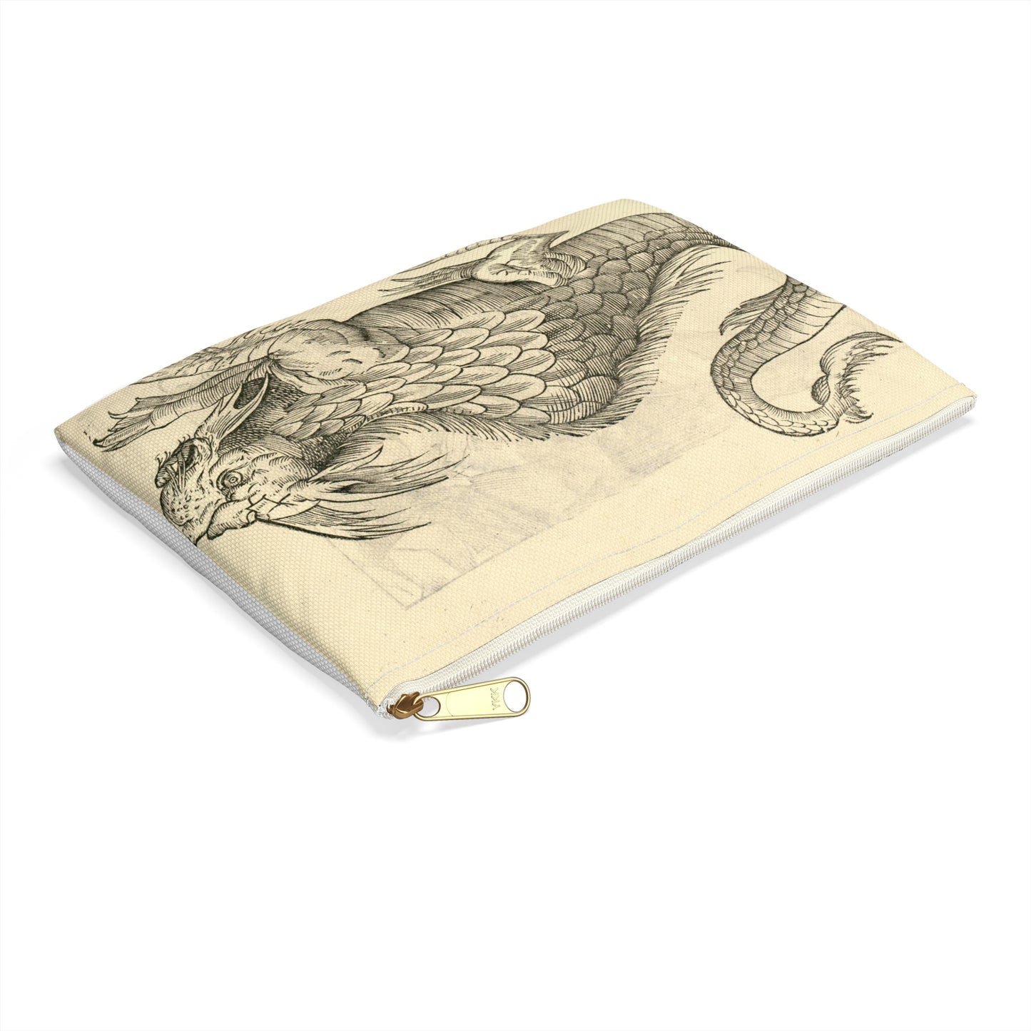 Orobonis Piscis effigies - Public domain portrait drawing  Large Organizer Pouch with Black Zipper