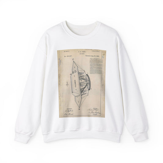 Patent drawing - for C. P. Fest's Air Ship Public domain  image White Heavy Blend Adult Crew Neck SweatShirt