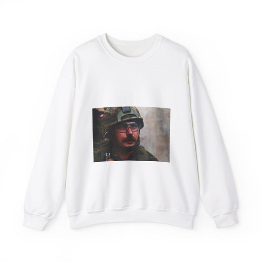 Cpl. Dean Disotell, a heavy-machine gunner with Company White Heavy Blend Adult Crew Neck SweatShirt