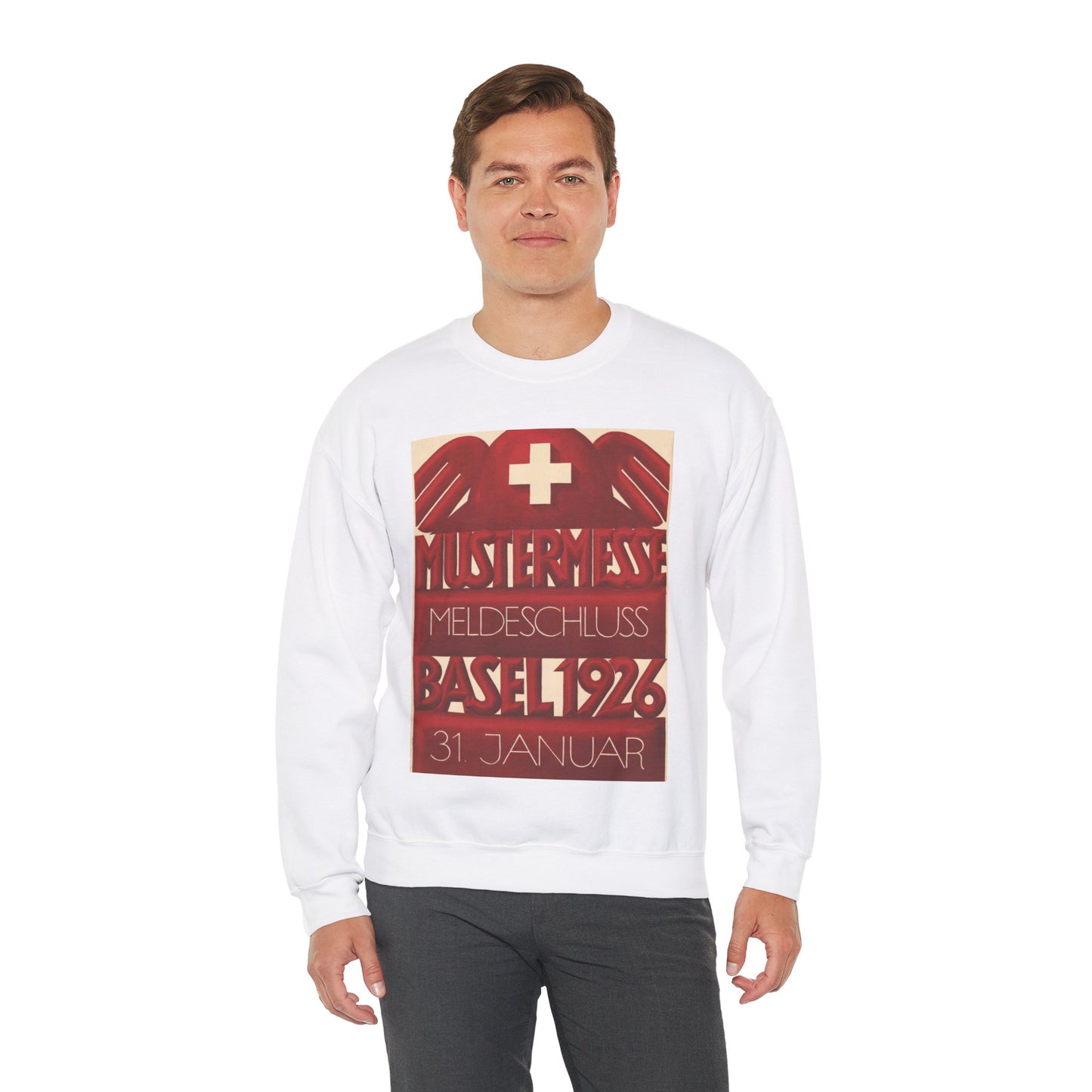 CH-000957-X-76125 Stoecklin - Art Deco public domain image White Heavy Blend Adult Crew Neck SweatShirt