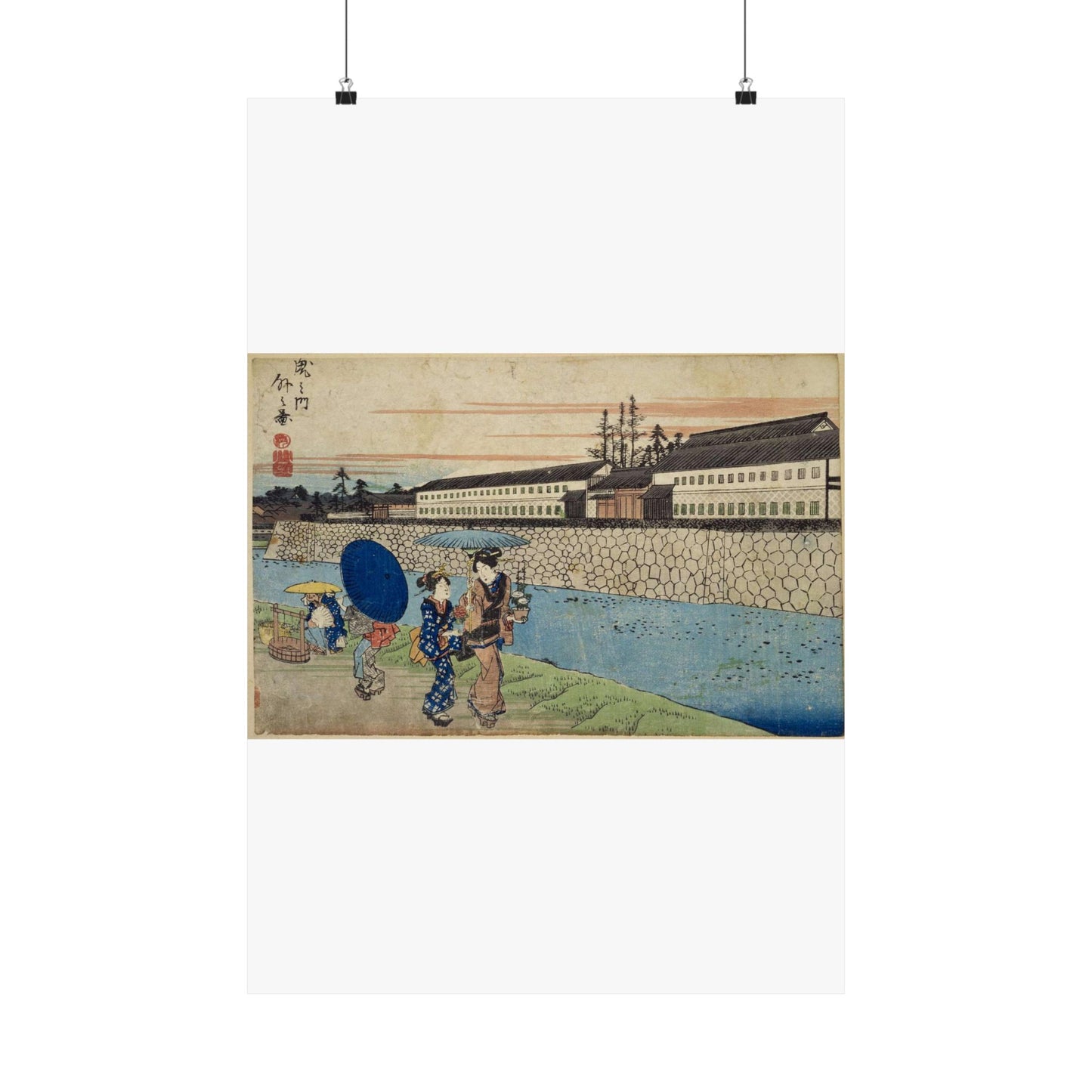 NDL-DC 1308377-Utagawa Hiroshige-江戸勝景 虎之門外之図-crd High Quality Matte Wall Art Poster for Home, Office, Classroom