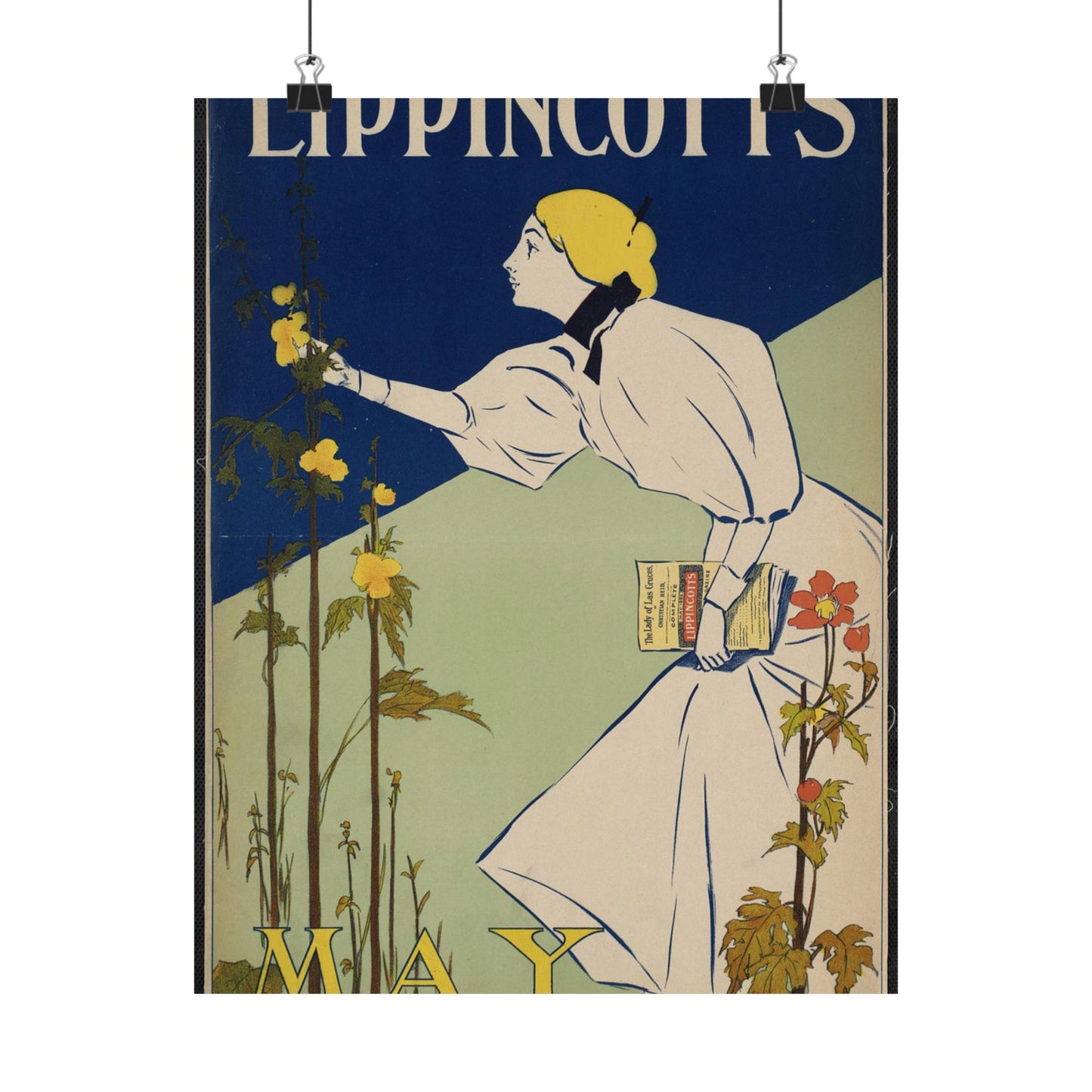 Lippincott's May, Art Nouveau Poster High Quality Matte Wall Art Poster for Home, Office, Classroom