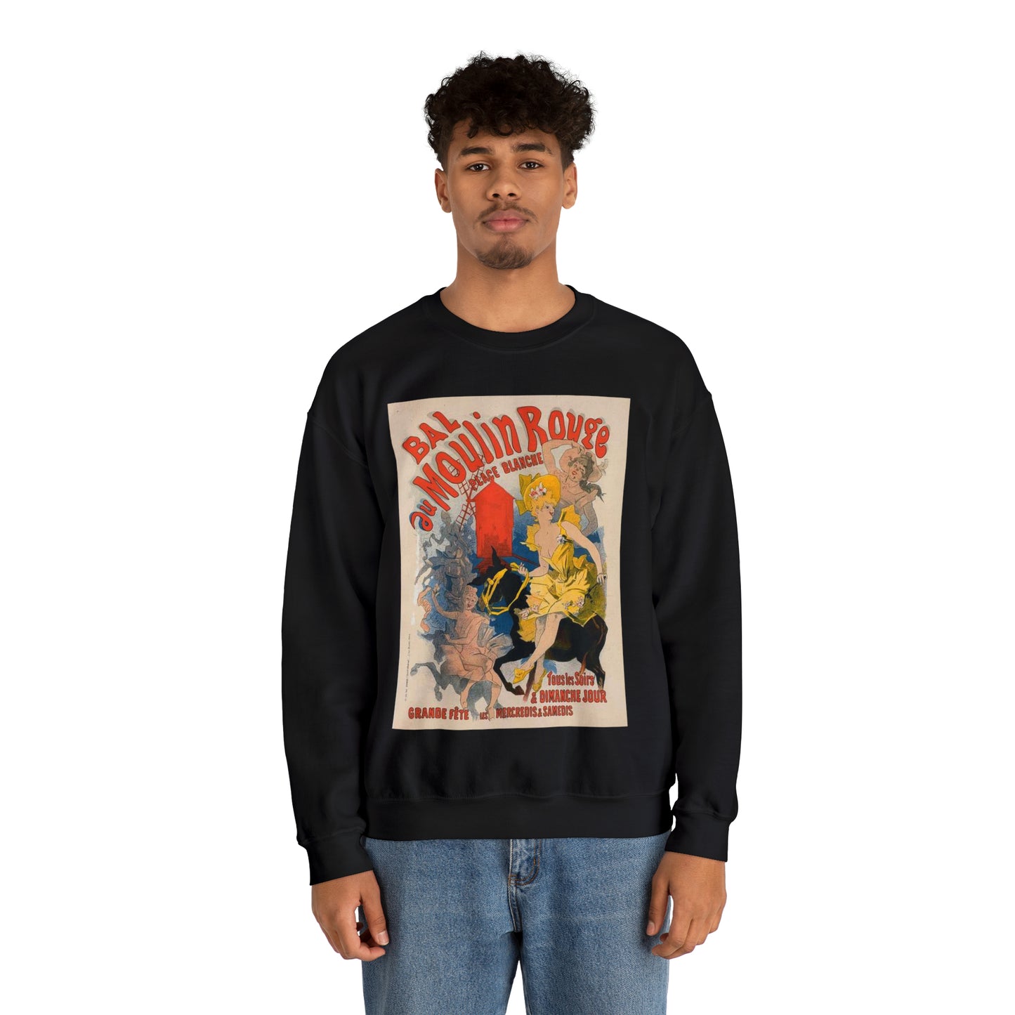 Affiche pour le "Bal du Moulin Rouge". Black Heavy Blend Adult Crew Neck SweatShirt