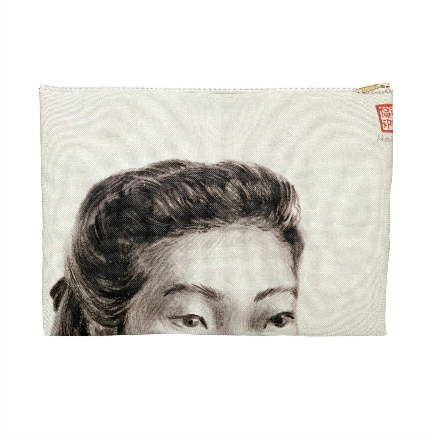 Artwork: "Student," China, 1945- Artist: John G. Hanlen Large Organizer Pouch with Black Zipper