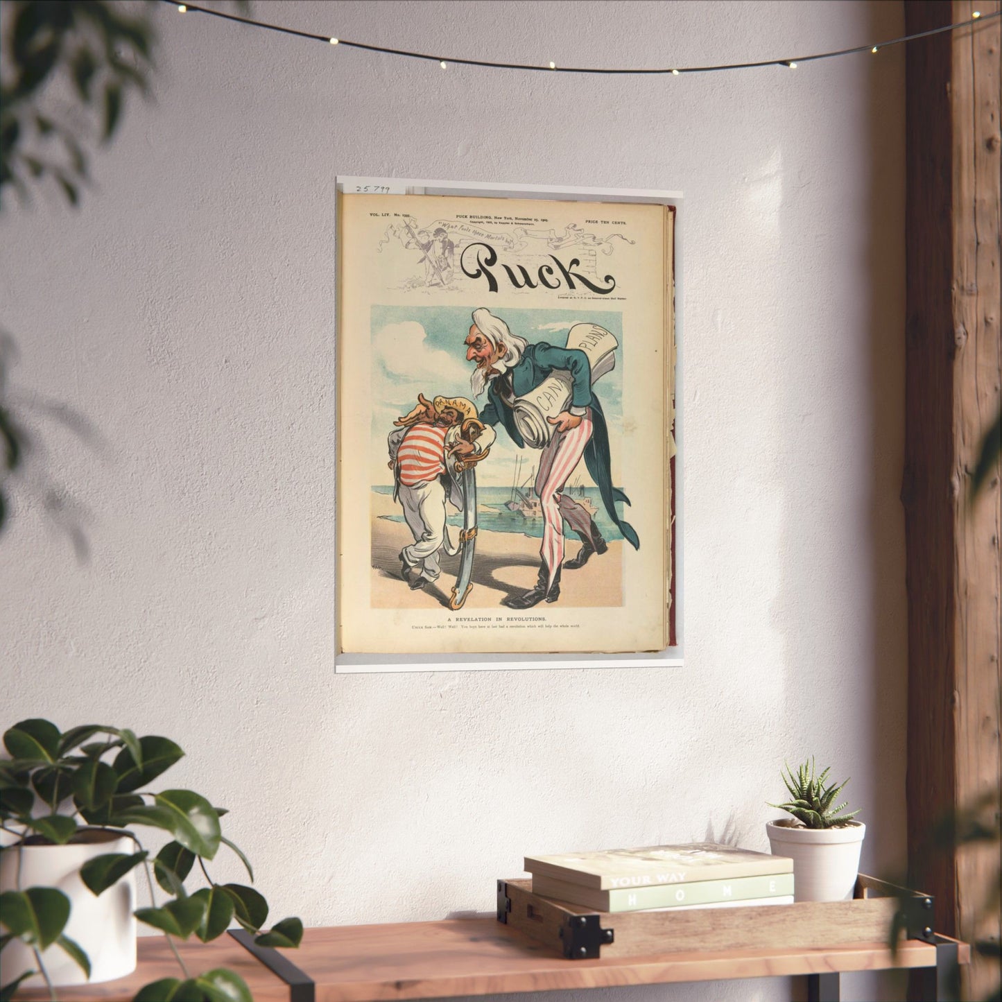 Puck magazine cover - A revelation in revolutions / Kep. High Quality Matte Wall Art Poster for Home, Office, Classroom