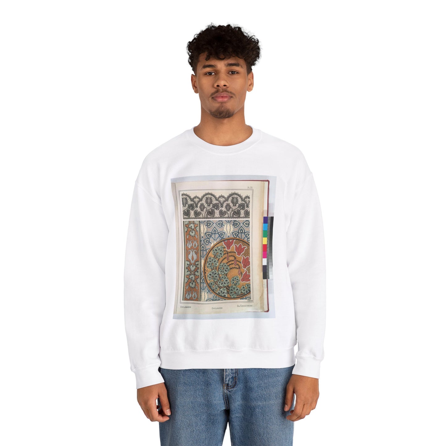 Cyclamen, E. Hervegh. Eugene Grasset, compiler White Heavy Blend Adult Crew Neck SweatShirt