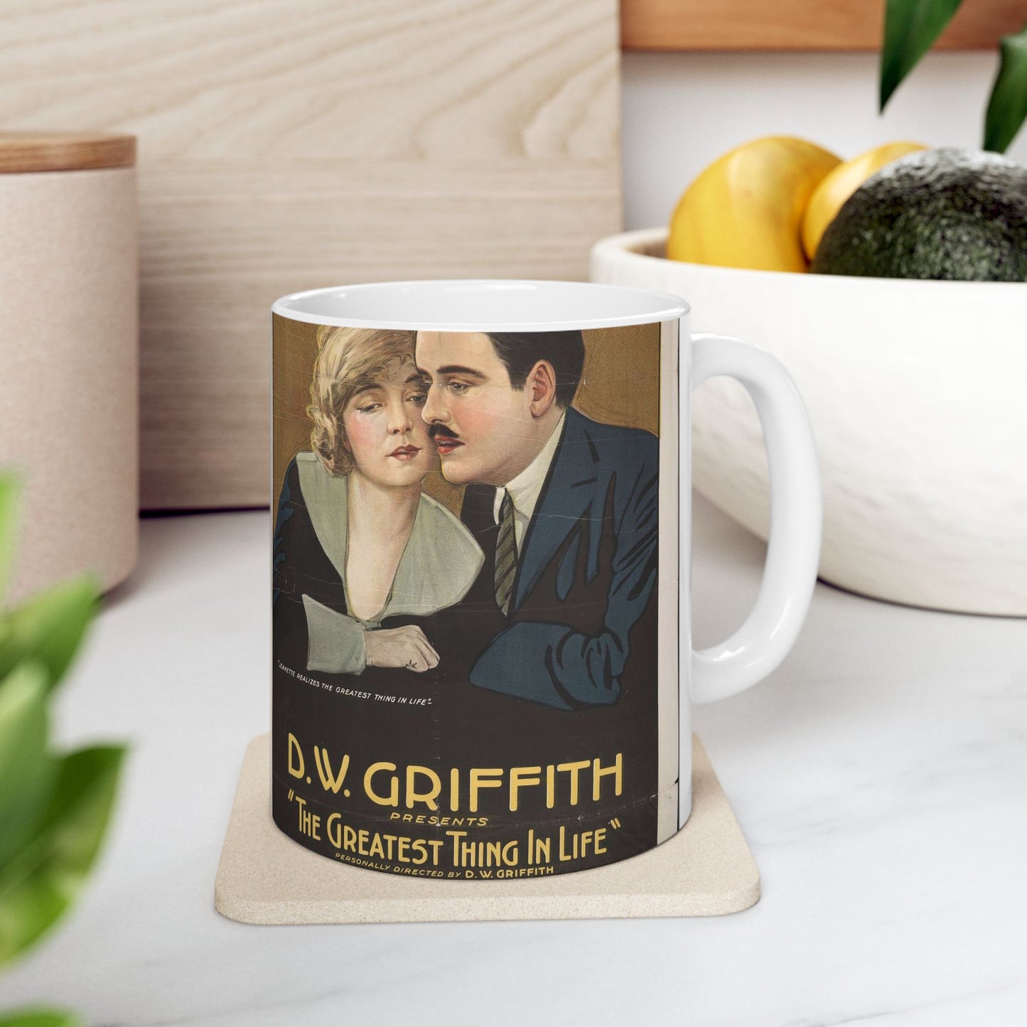 D. W. Griffith presents The greatest thing in life Beautiful Novelty Ceramic Coffee Mug 11oz