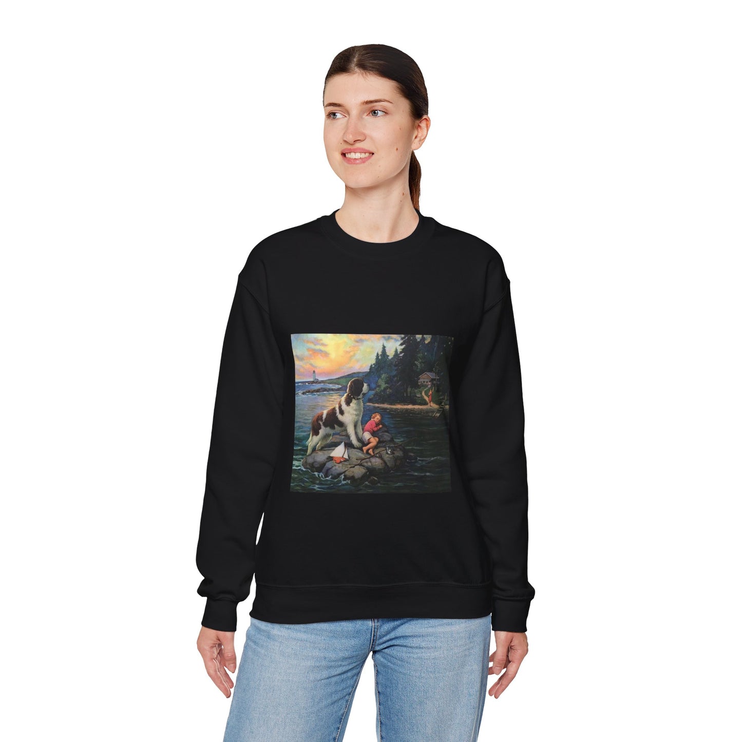 Found by Edward Mason Eggleston Black Heavy Blend Adult Crew Neck SweatShirt