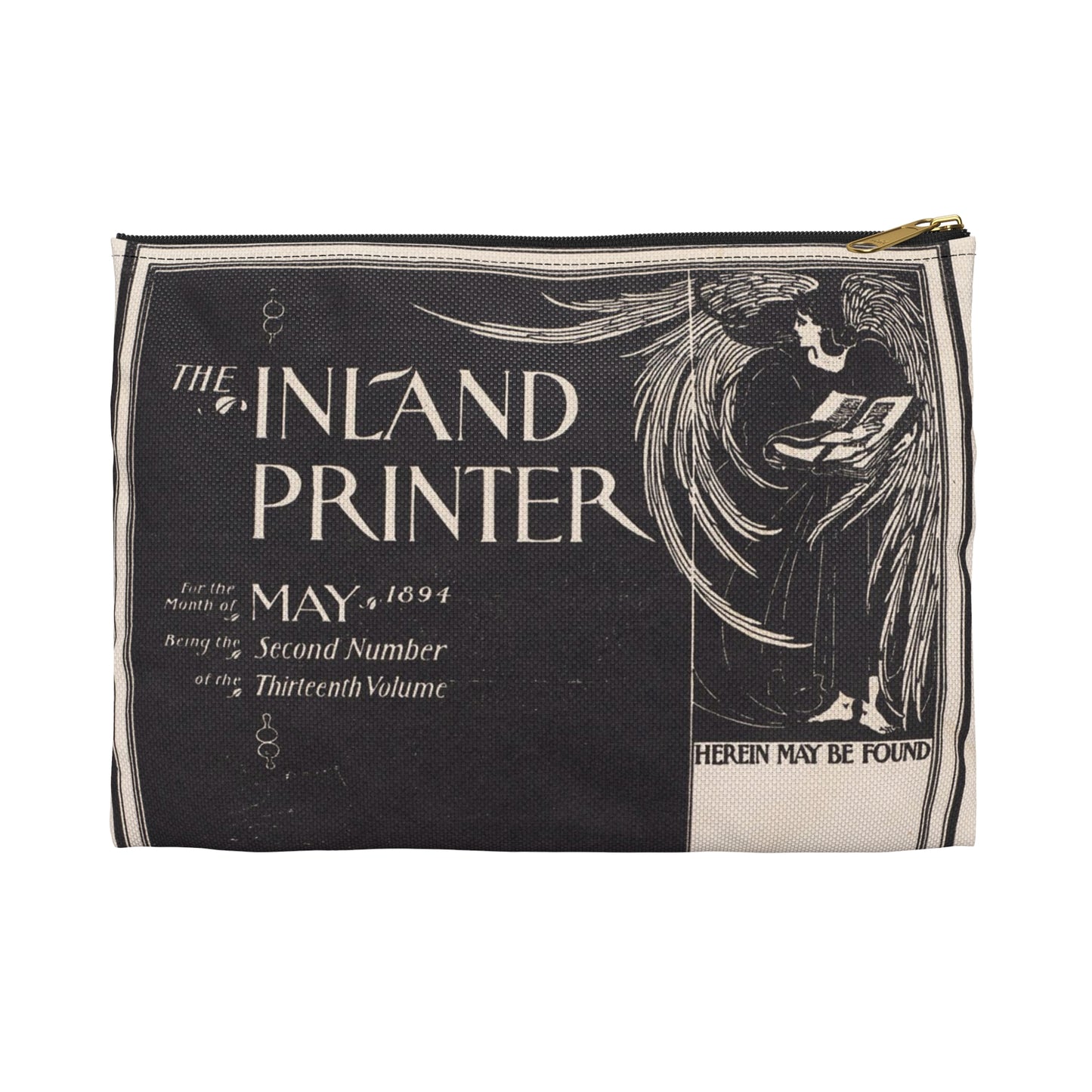 Poster - The inland printer, May 1894 - Public domain lithograph Large Organizer Pouch with Black Zipper