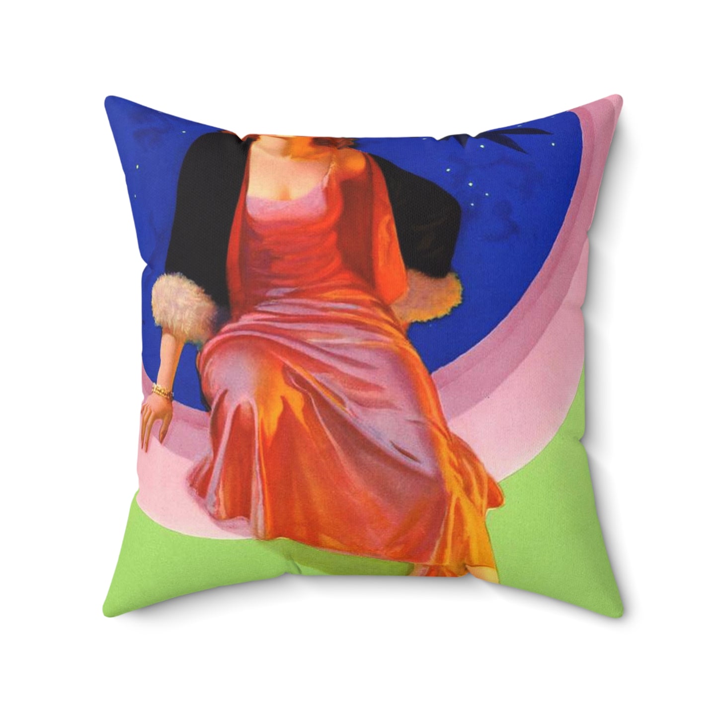 “Smiling Through”, painting by Edward Mason Eggleston, 1932 Decorative Accent Square Pillow