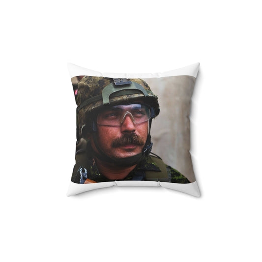 Cpl. Dean Disotell, a heavy-machine gunner with Company Decorative Accent Square Pillow