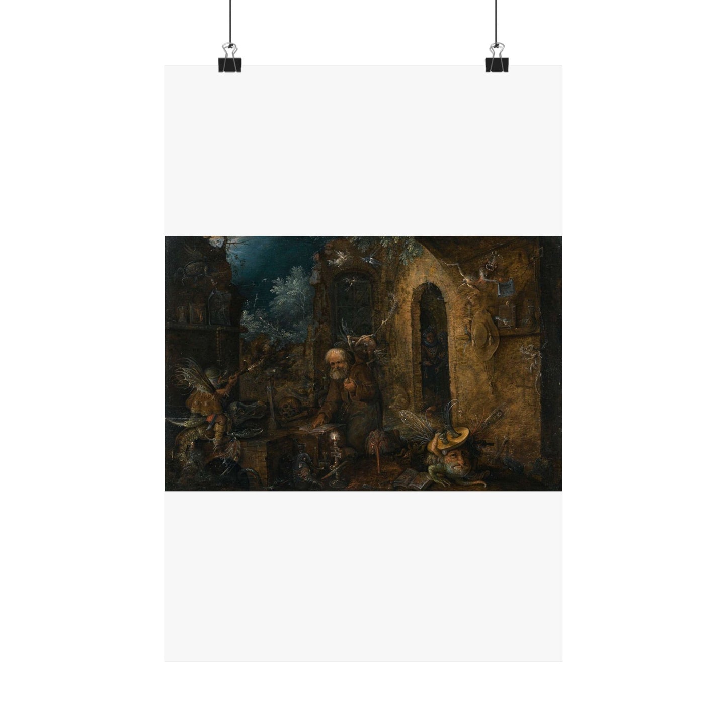 The Temptation of Saint Anthony with dodo High Quality Matte Wall Art Poster for Home, Office, Classroom