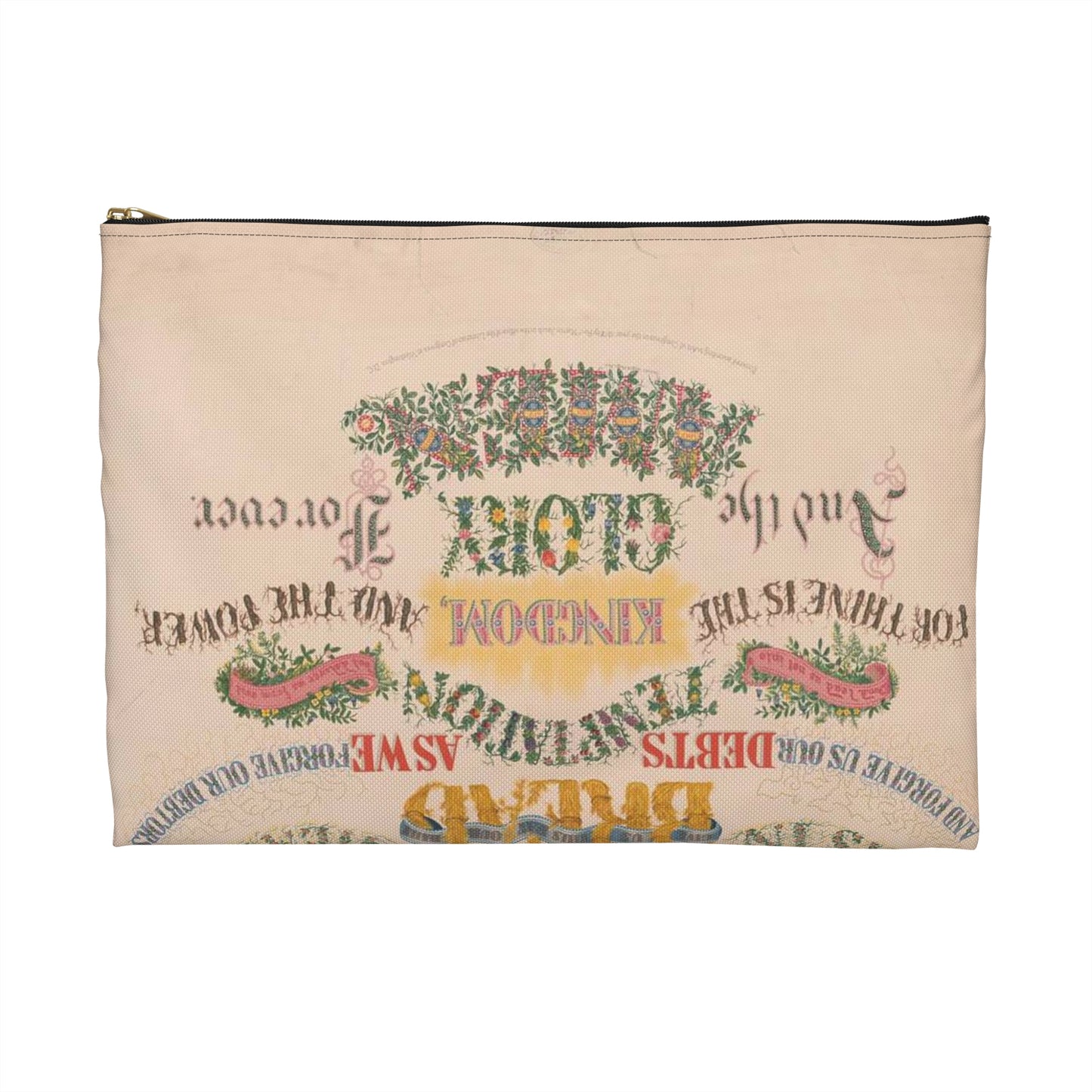 Our Father which art in Heaven - Public domain dedication image Large Organizer Pouch with Black Zipper