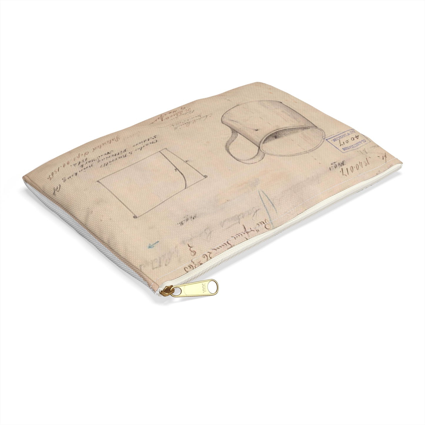 Patent drawing - Drawing of Soldiers Filtering Drinking Cup Public domain  image Large Organizer Pouch with Black Zipper