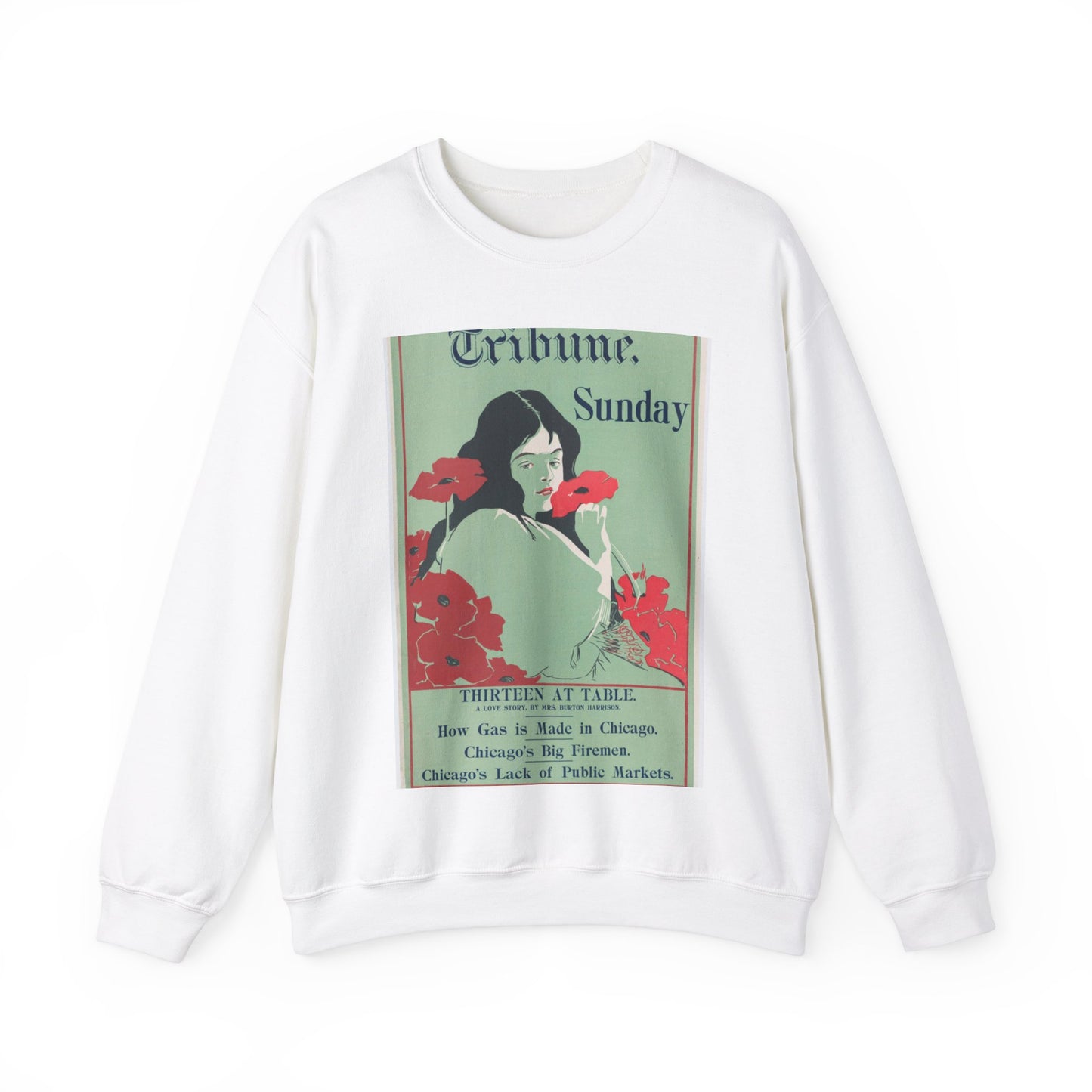 Poster - Tribune: Sunday, 19th century - Public domain lithograph White Heavy Blend Adult Crew Neck SweatShirt